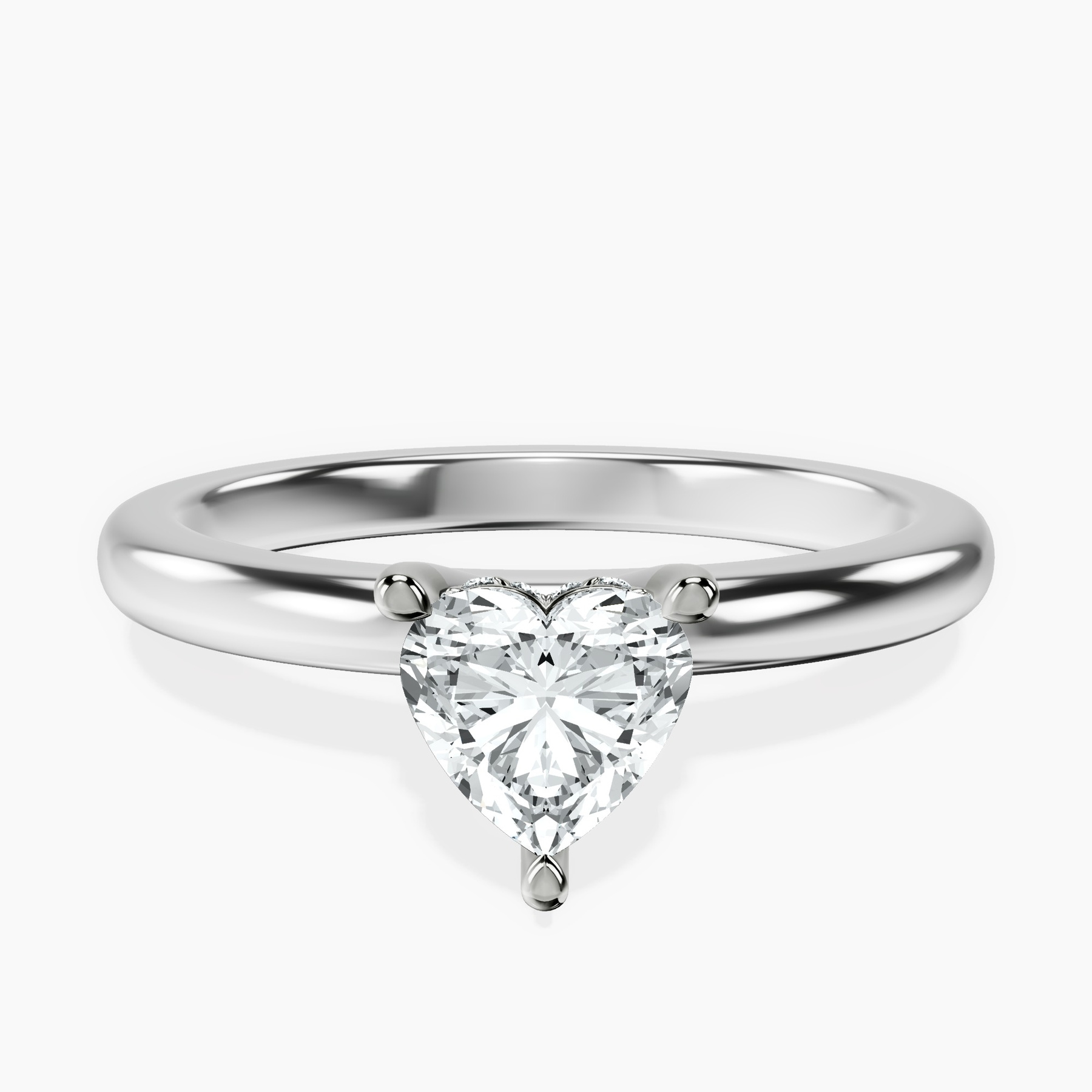 10kt White Gold Mildred Hidden Halo Solitaire Lab Diamond Ring front image
