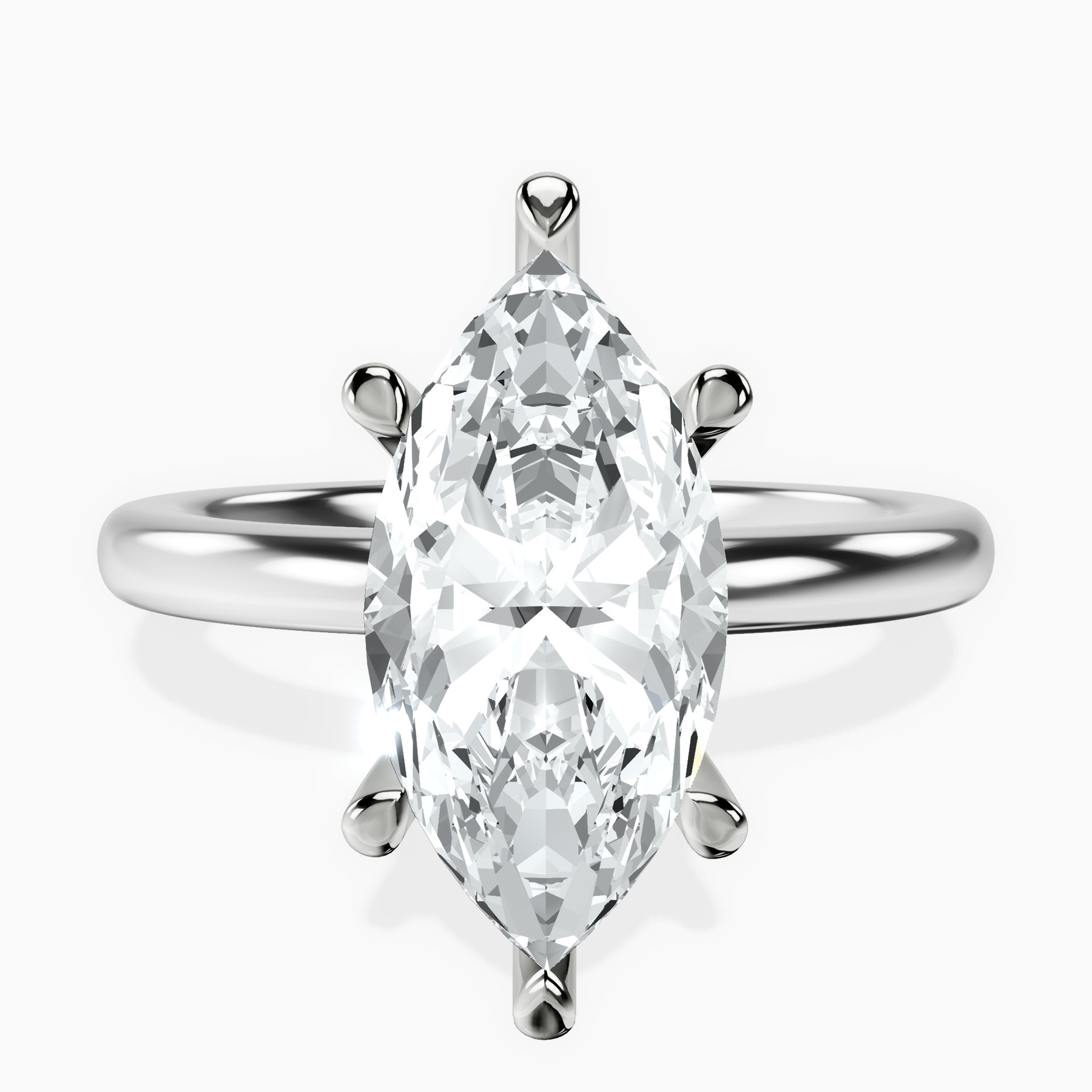 2.92 ct. marquise Mildred Solitaire Ring in 18kt white gold rtr top