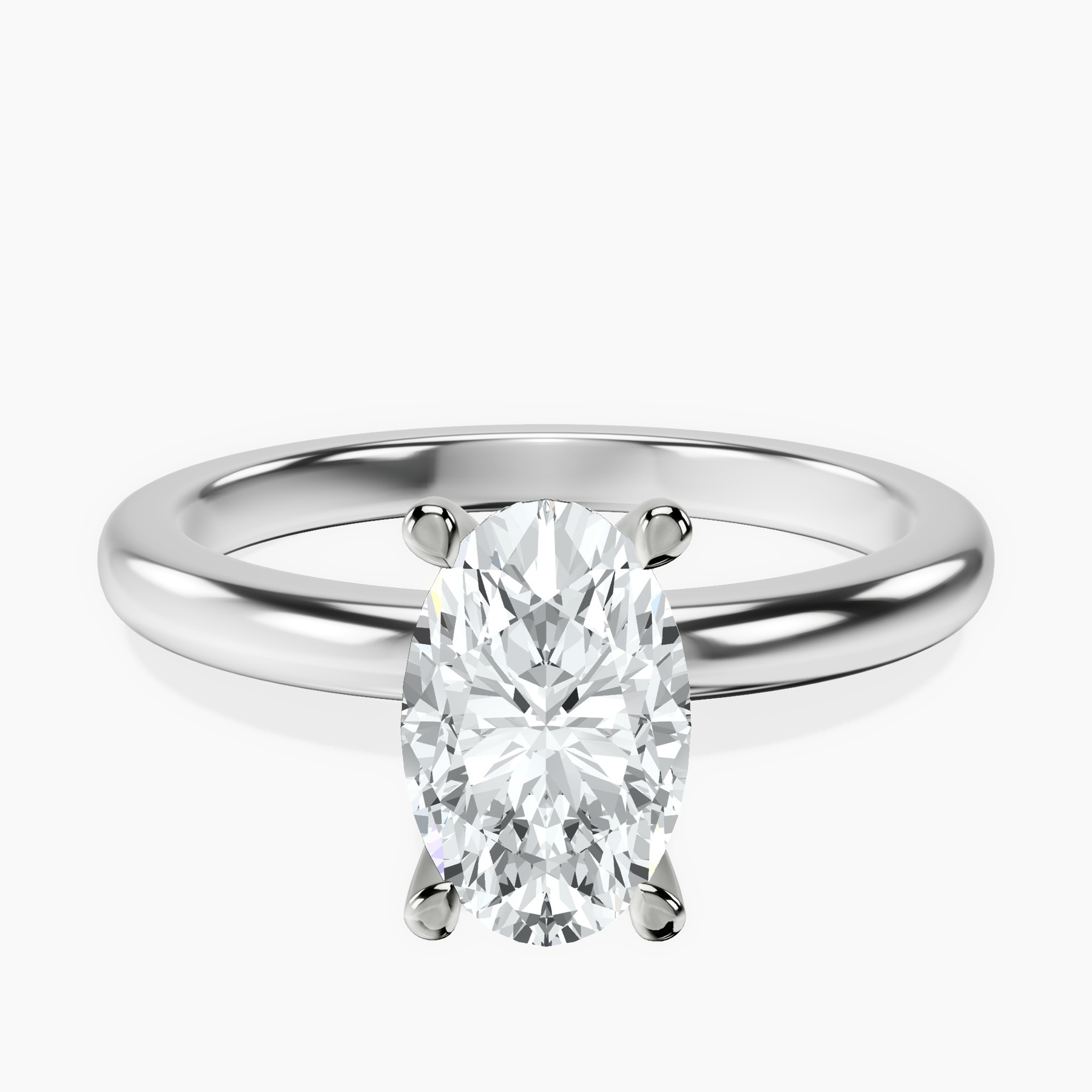 18kt White Gold Mildred Hidden Halo Solitaire Lab Diamond Ring front image