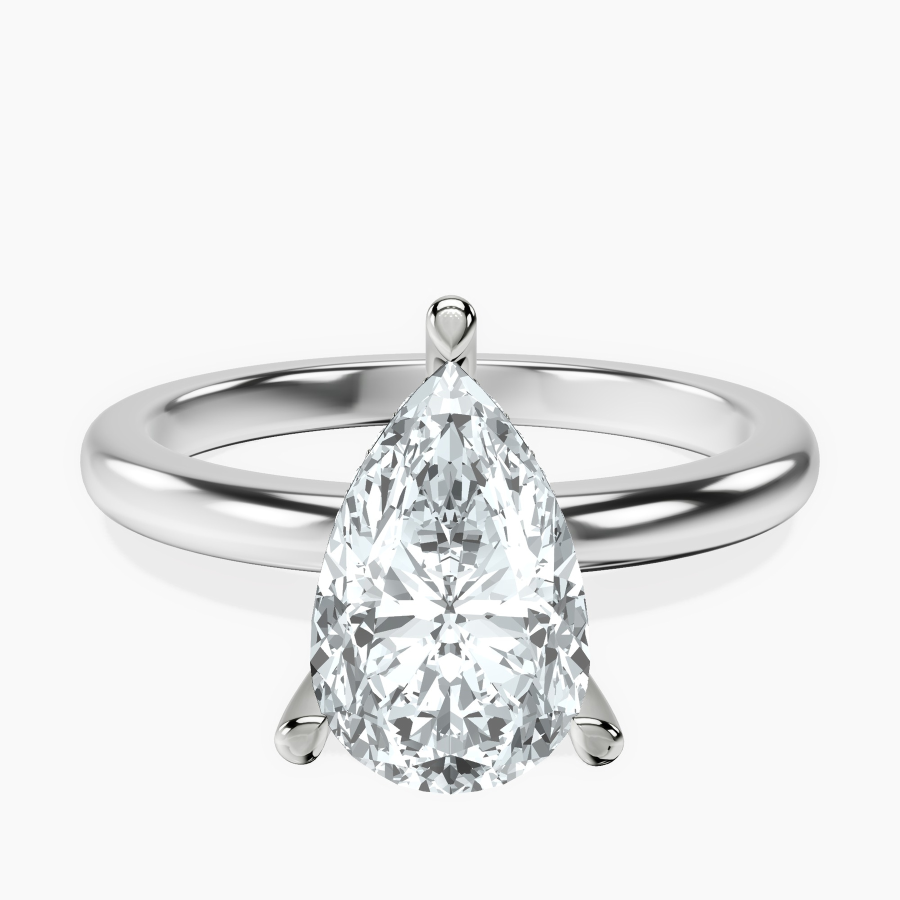 Platinum Mildred Hidden Halo Solitaire Lab Diamond Ring front image