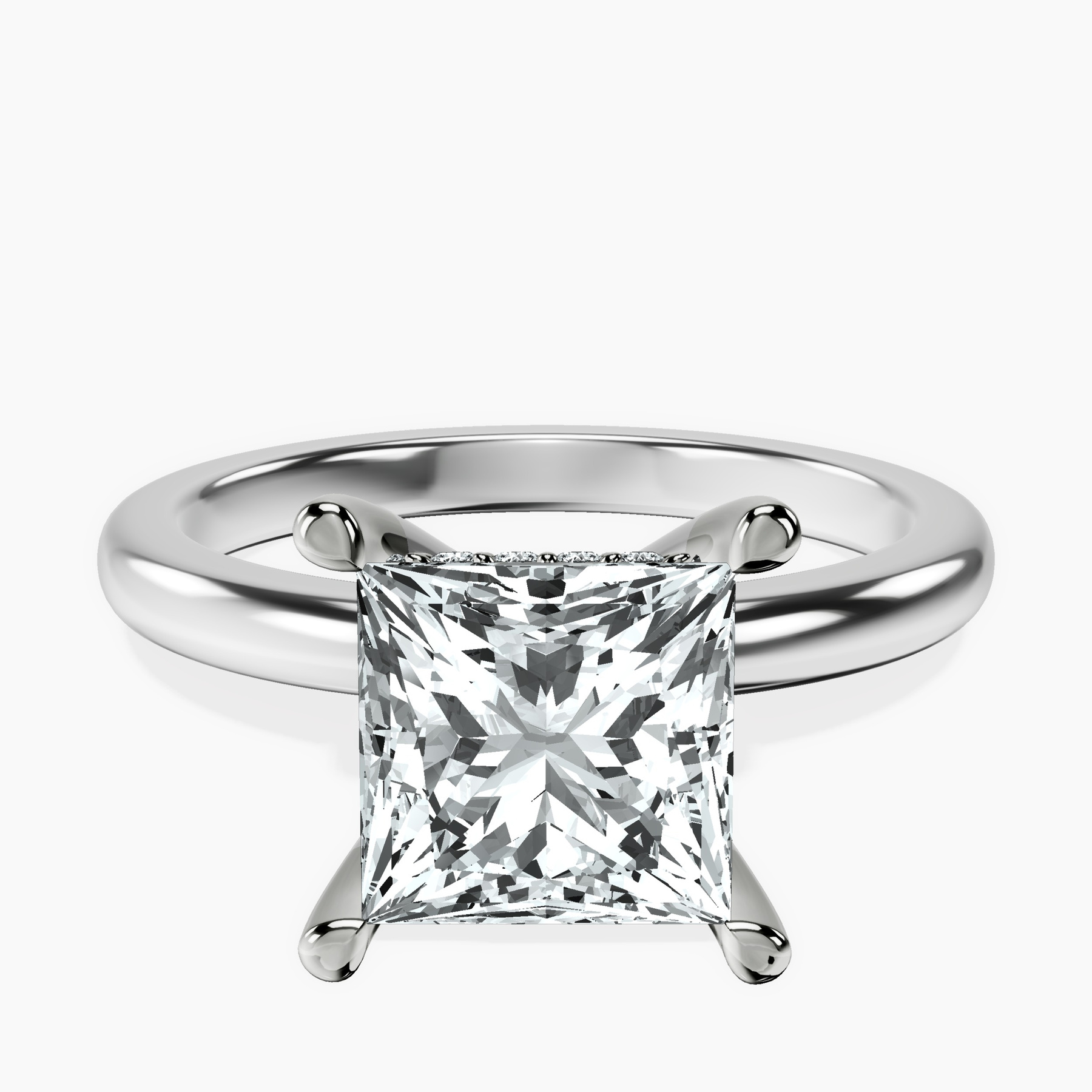 Platinum Mildred Hidden Halo Solitaire Lab Diamond Ring front image