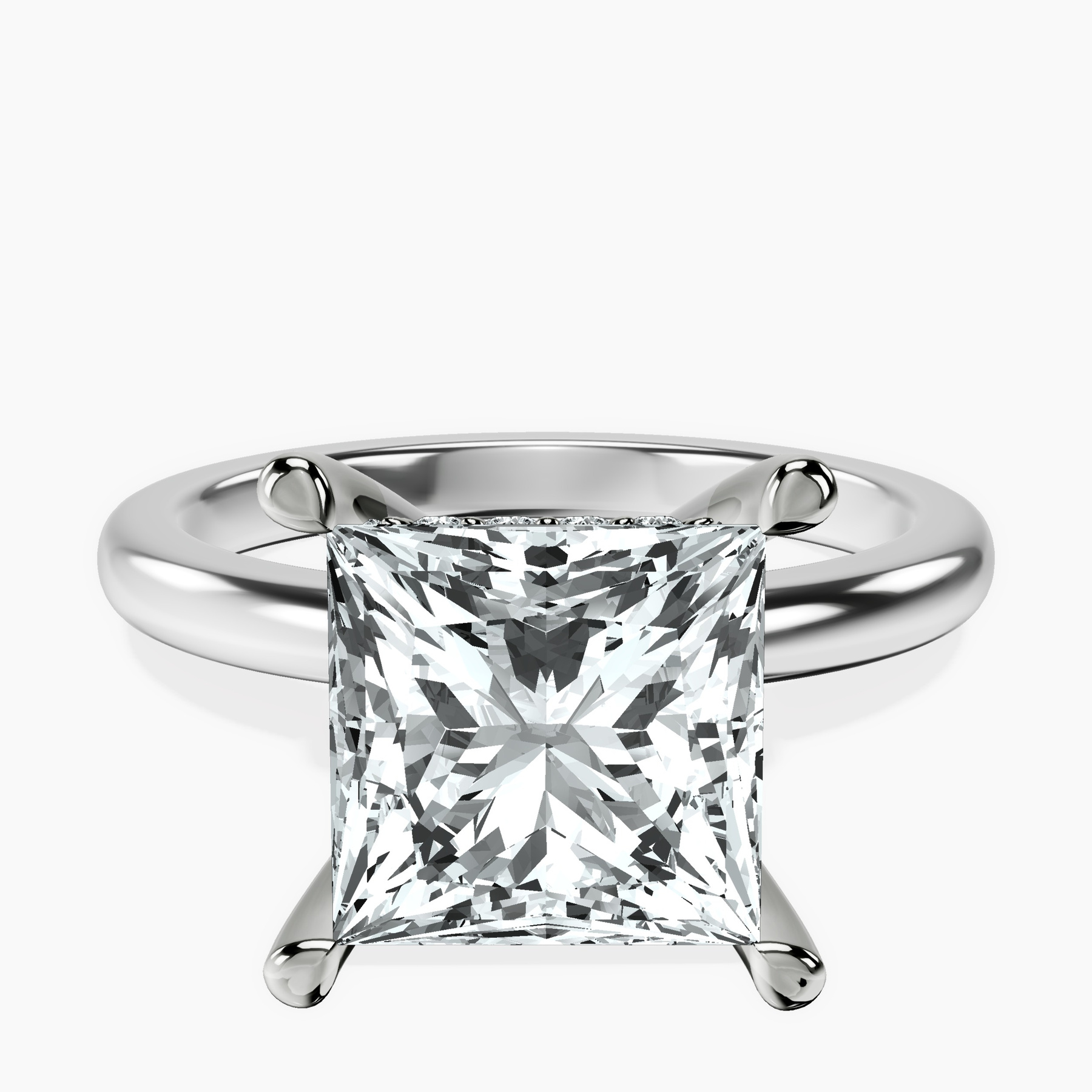 10kt White Gold Mildred Hidden Halo Solitaire Lab Diamond Ring front image