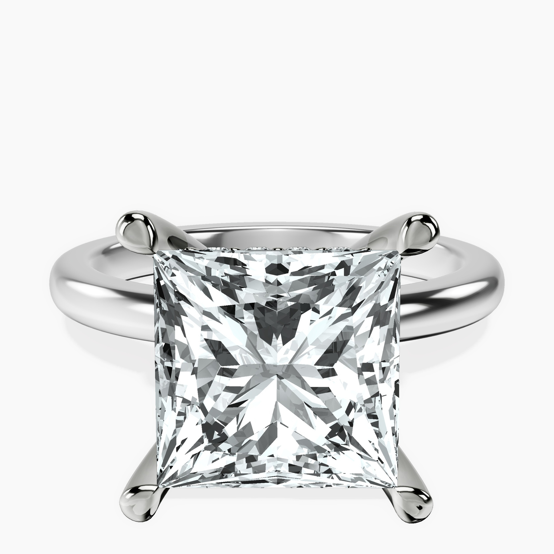 Platinum Mildred Hidden Halo Solitaire Lab Diamond Ring front image