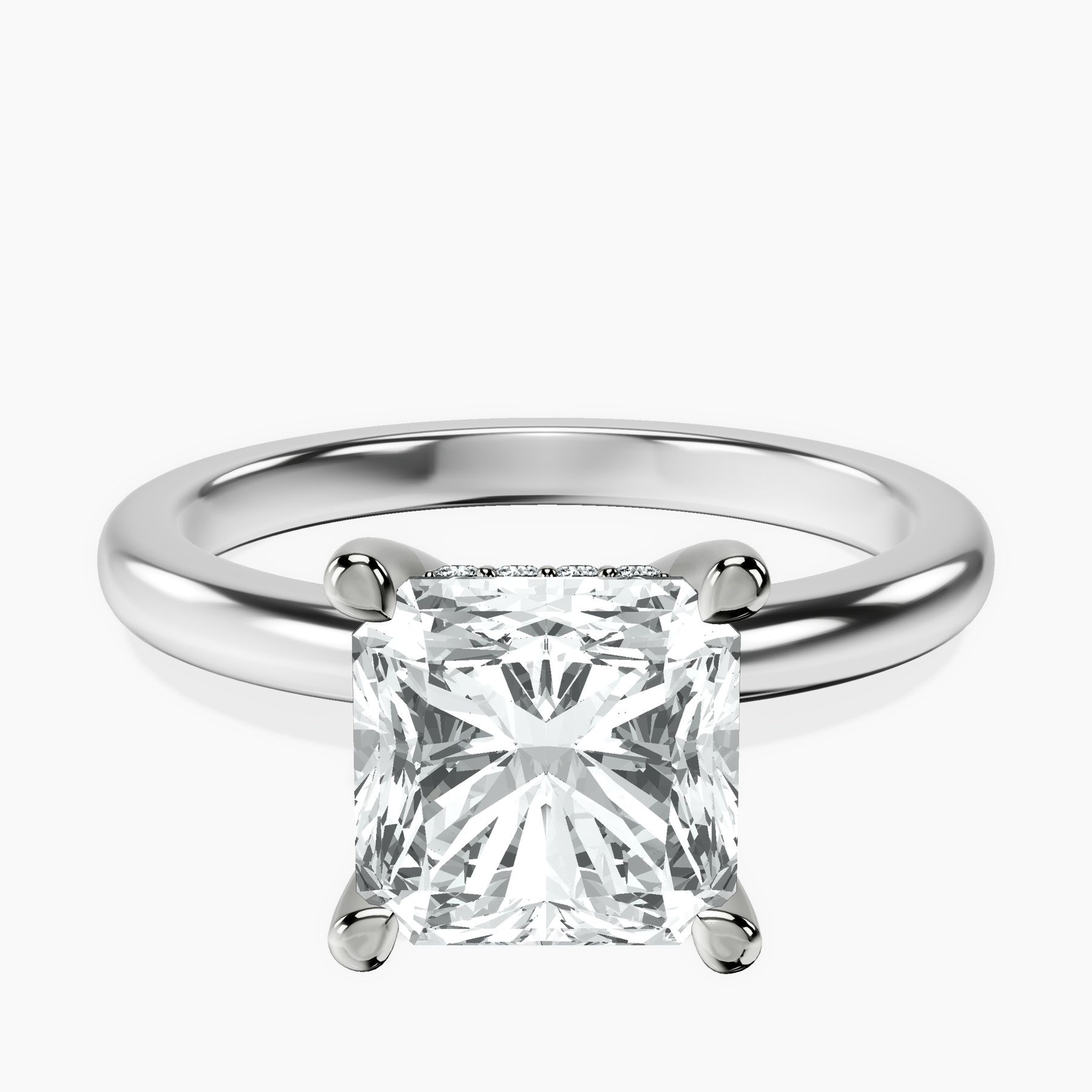 Platinum Mildred Hidden Halo Solitaire Lab Diamond Ring front image