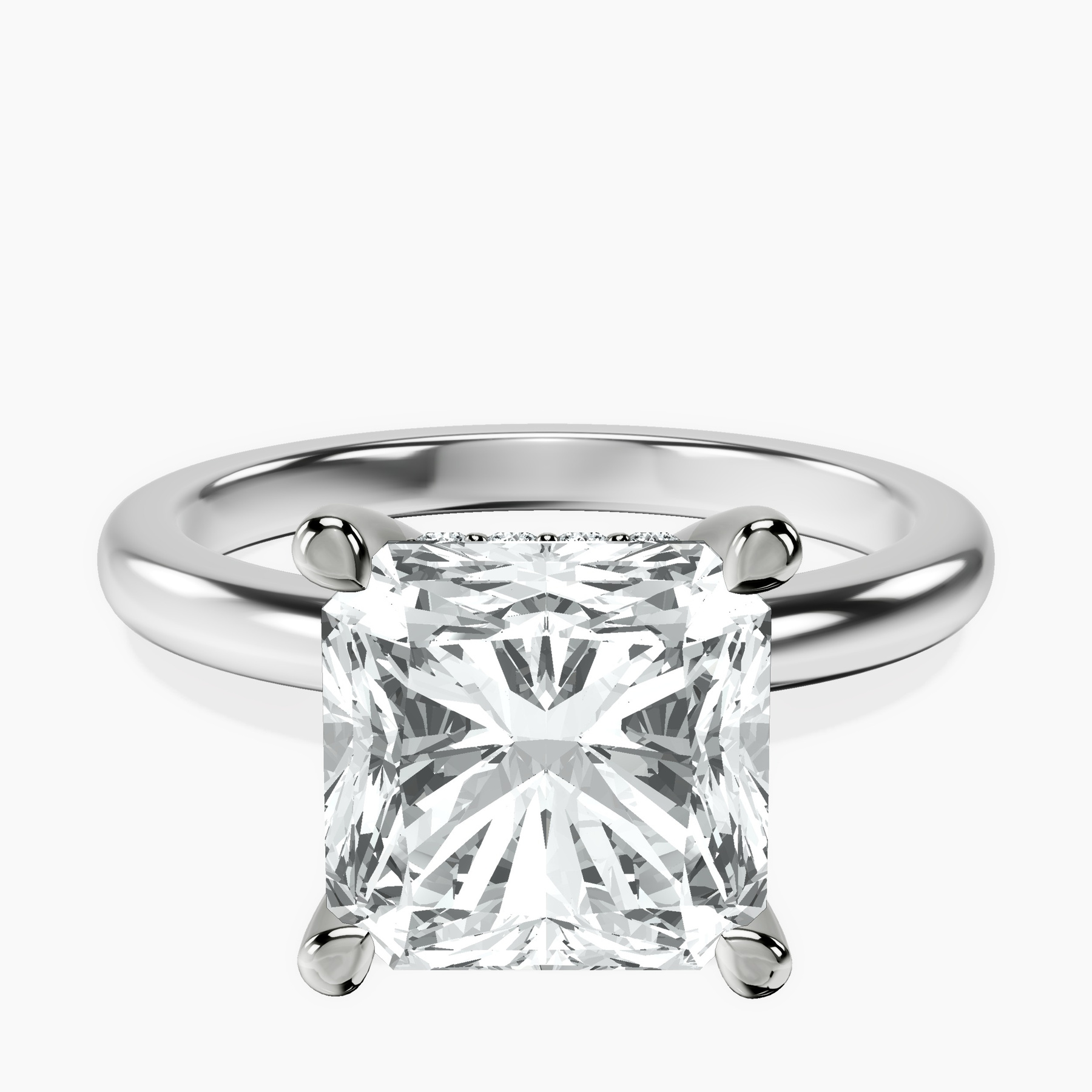 Platinum Mildred Hidden Halo Solitaire Lab Diamond Ring front image