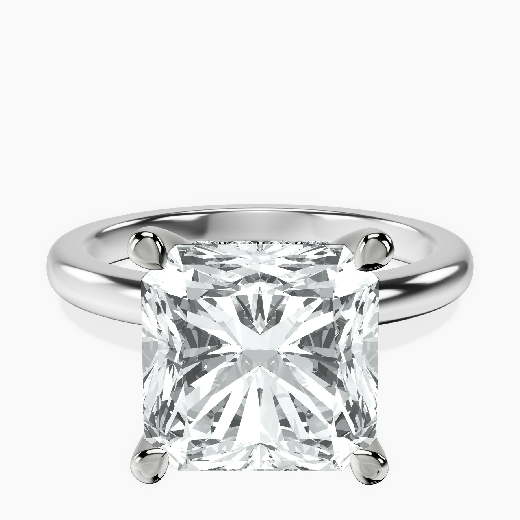 Platinum Mildred Hidden Halo Solitaire Lab Diamond Ring front image