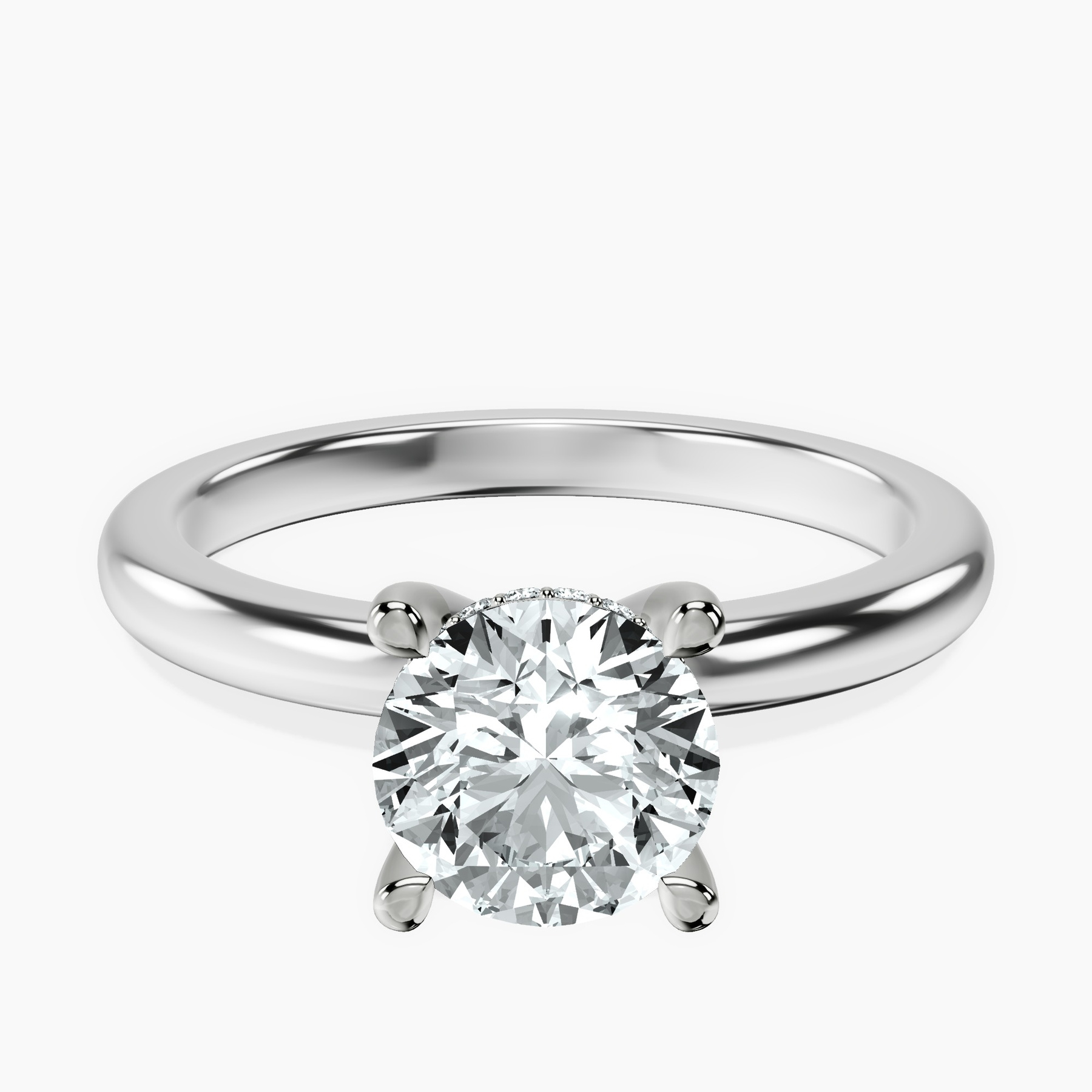 Platinum Mildred Hidden Halo Solitaire Lab Diamond Ring front image