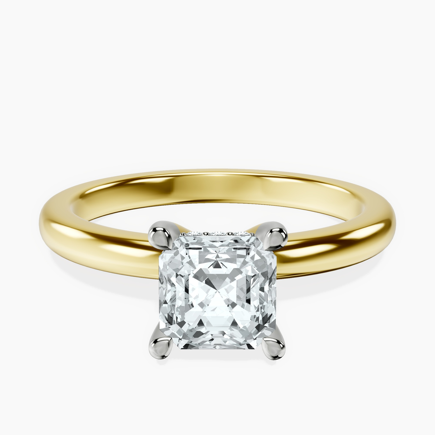 18kt Yellow Gold Mildred Hidden Halo Solitaire Lab Diamond Ring front image
