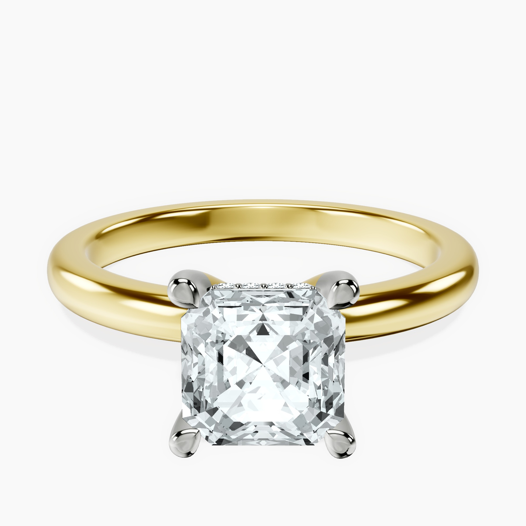 9ct Yellow Gold Mildred Hidden Halo Solitaire Lab Diamond Ring front image
