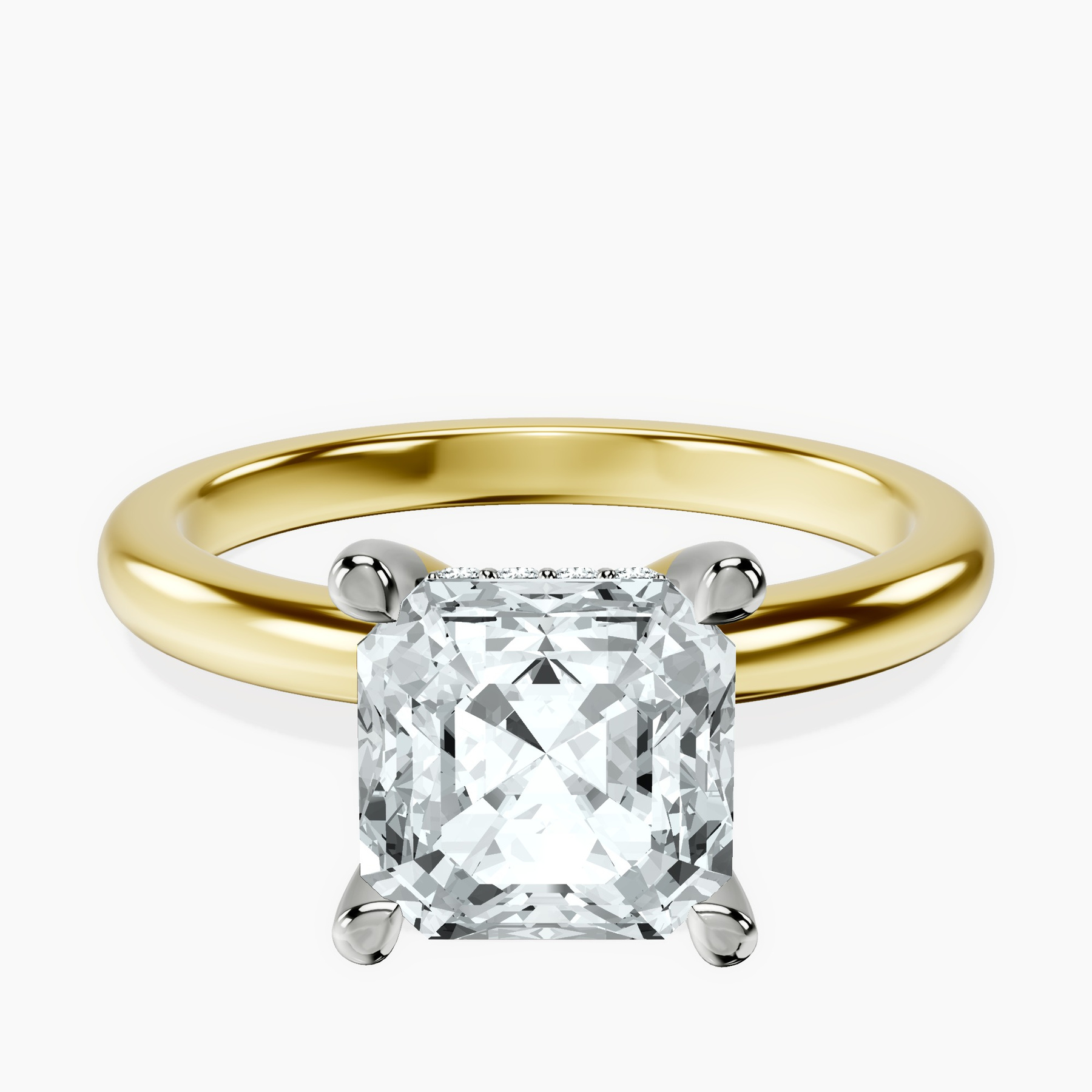 18kt Yellow Gold Mildred Hidden Halo Solitaire Lab Diamond Ring front image