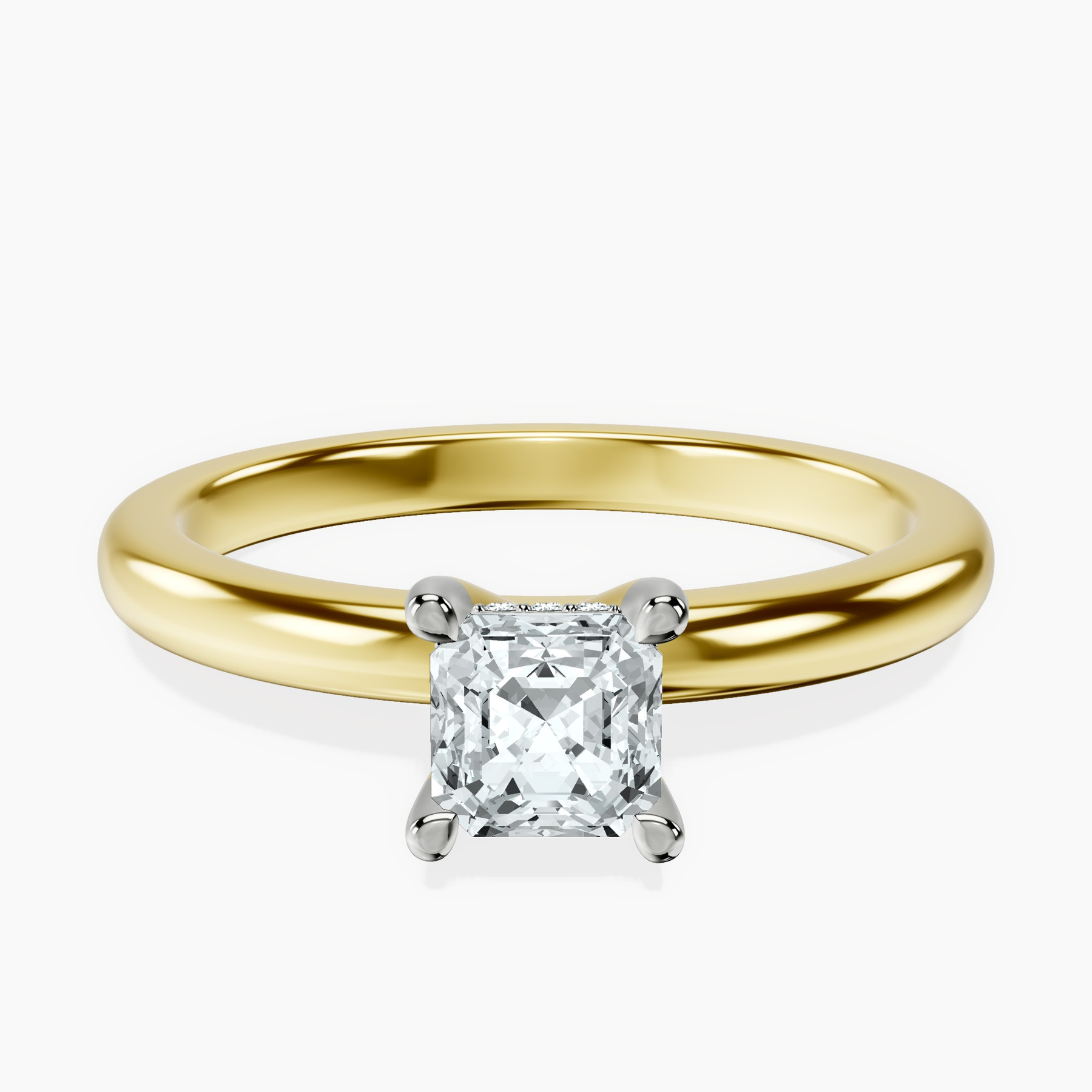 18kt Yellow Gold Mildred Hidden Halo Solitaire Lab Diamond Ring front image