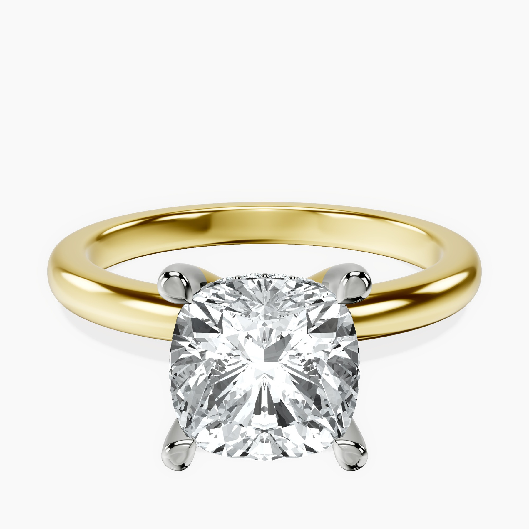 18kt Yellow Gold Mildred Hidden Halo Solitaire Lab Diamond Ring front image