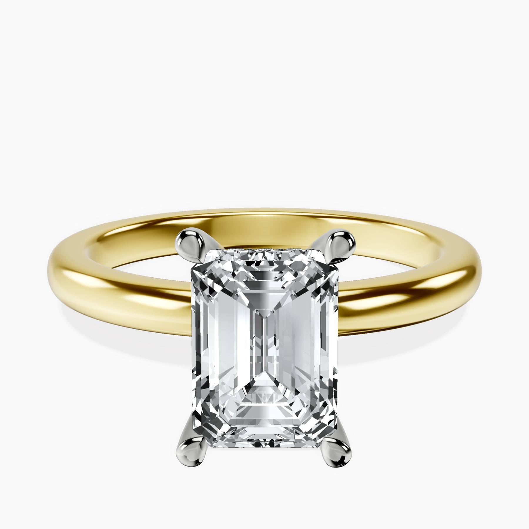 18ct Yellow Gold Mildred Hidden Halo Solitaire Lab Diamond Ring front image