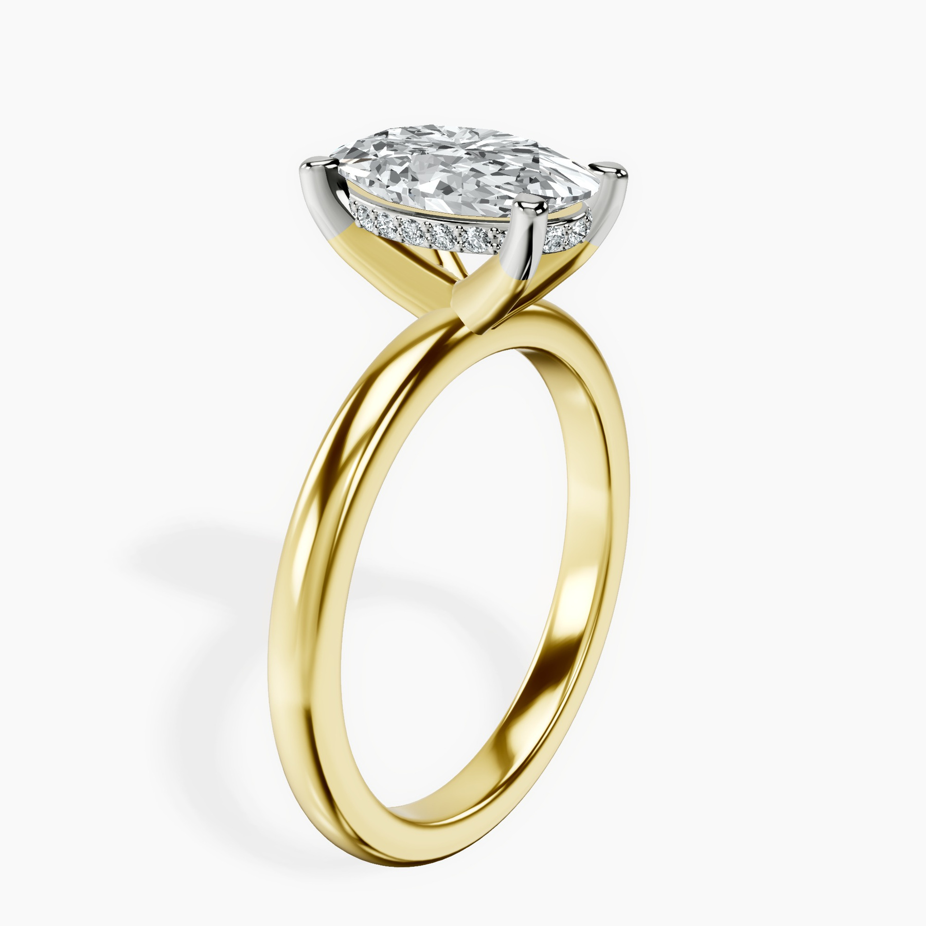 10kt Yellow Gold Mildred Hidden Halo Solitaire Lab Diamond Ring standing product image one