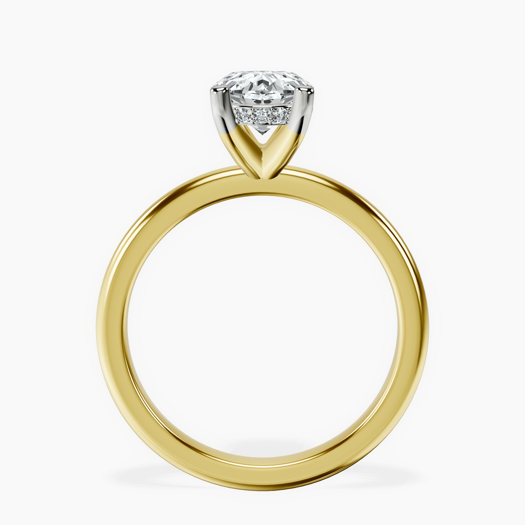 10kt Yellow Gold Mildred Hidden Halo Solitaire Lab Diamond Ring side right image one