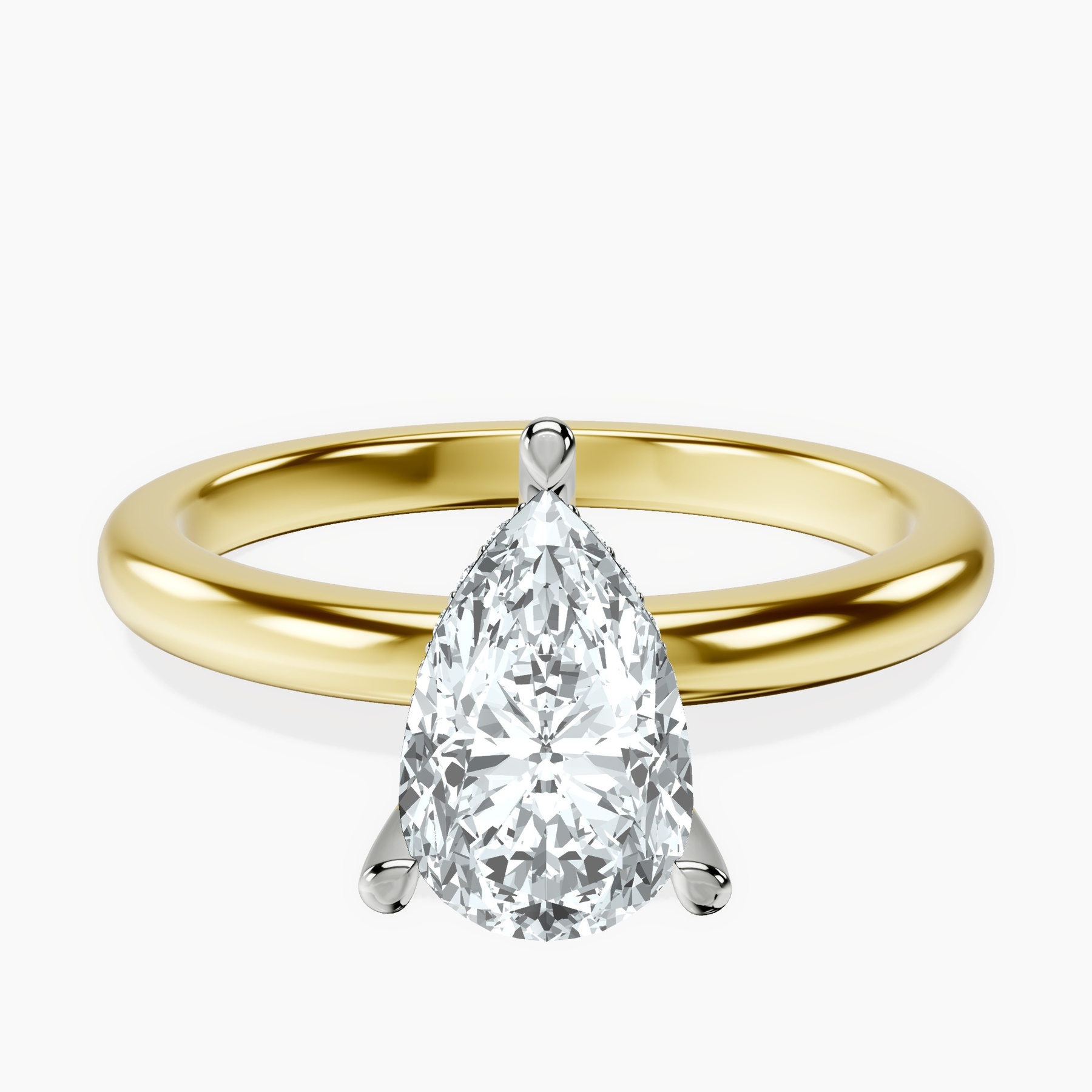 14kt Yellow Gold Mildred Hidden Halo Solitaire Lab Diamond Ring front image