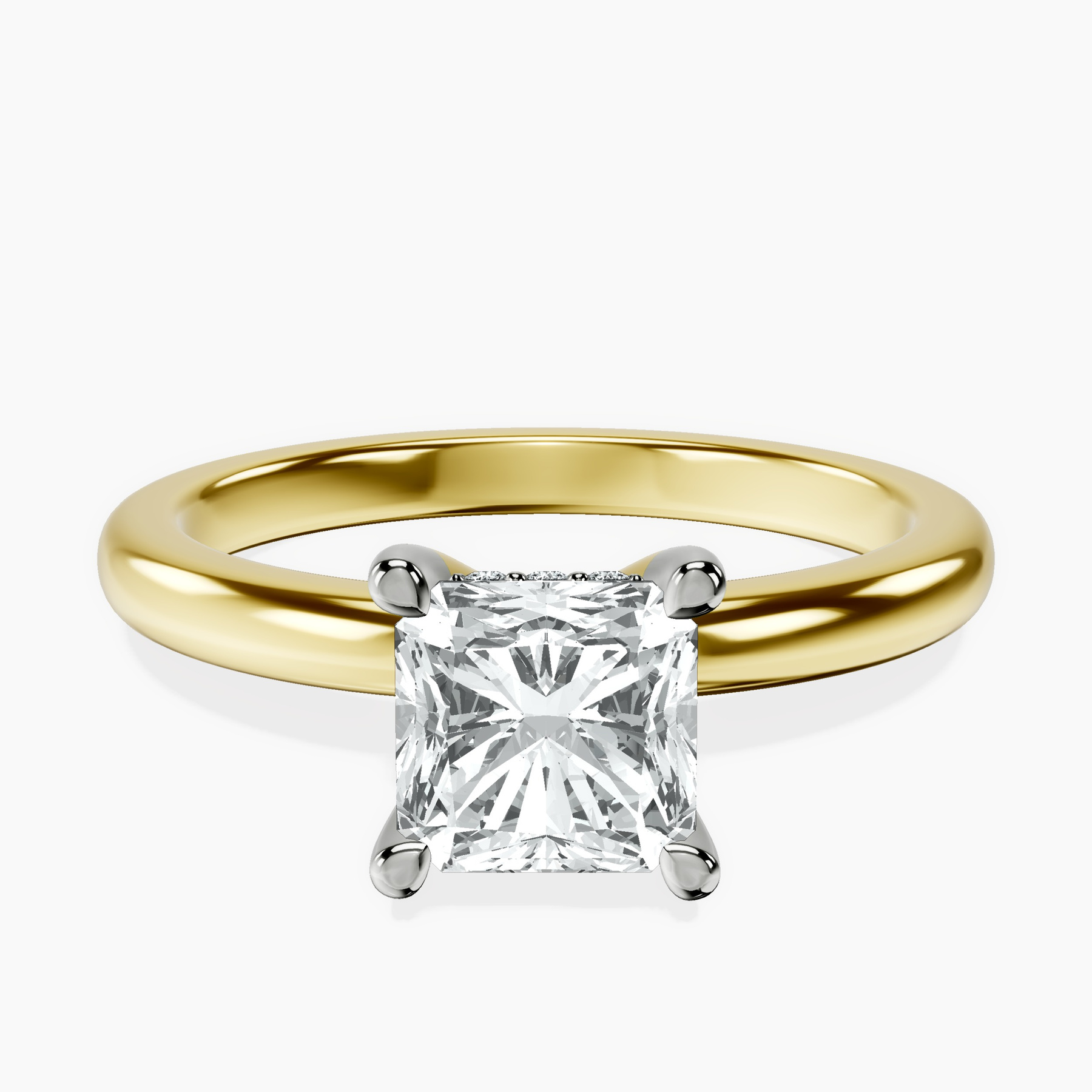 18kt Yellow Gold Mildred Hidden Halo Solitaire Lab Diamond Ring front image