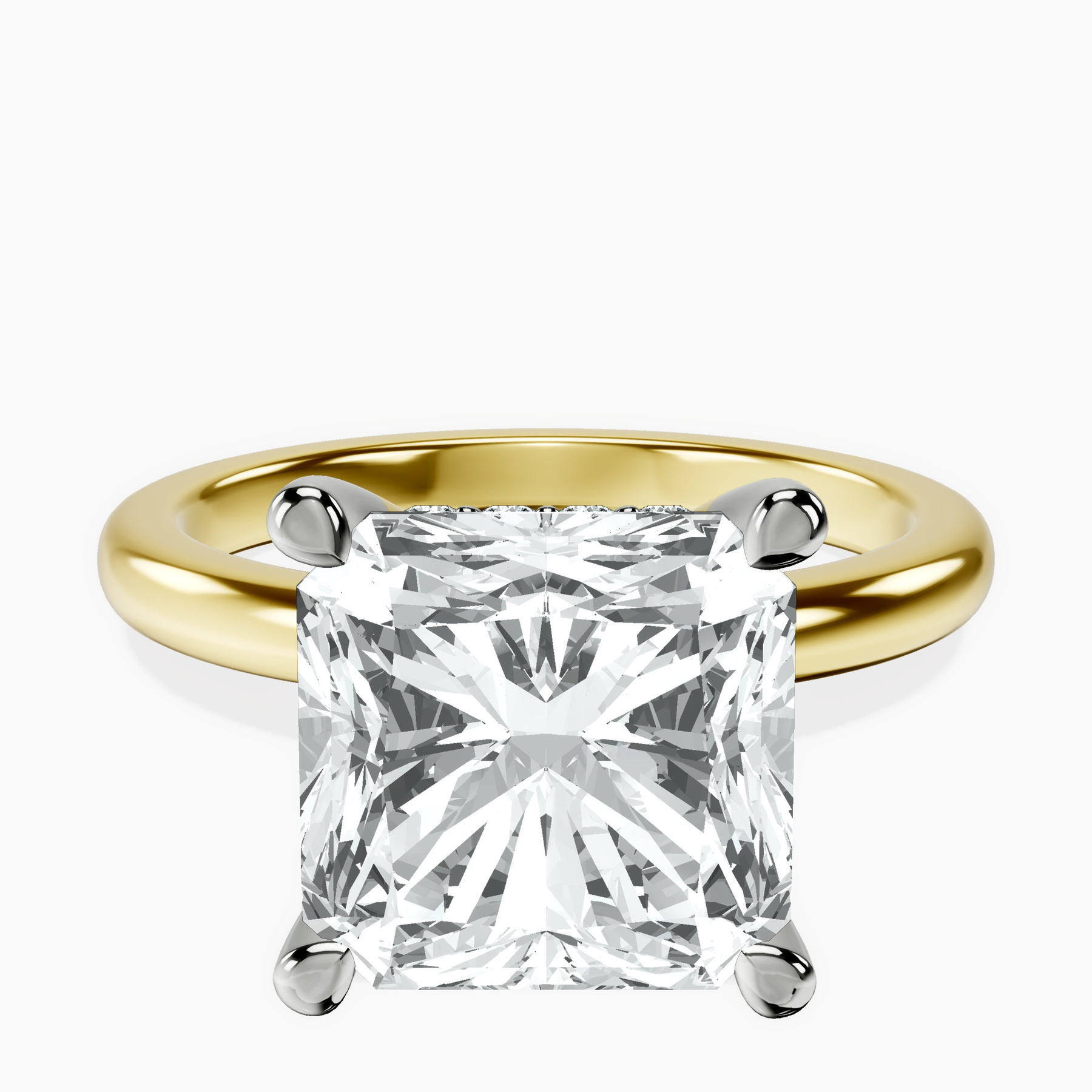 10kt Yellow Gold Mildred Hidden Halo Solitaire Lab Diamond Ring front image