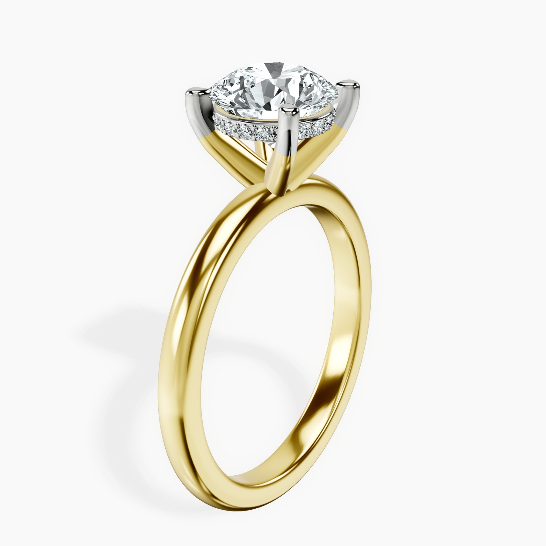 10kt Yellow Gold Mildred Hidden Halo Solitaire Lab Diamond Ring standing product image one