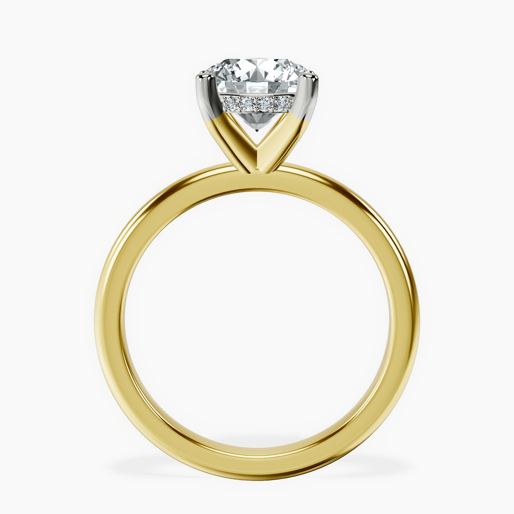 10kt Yellow Gold Mildred Hidden Halo Solitaire Lab Diamond Ring side right image one