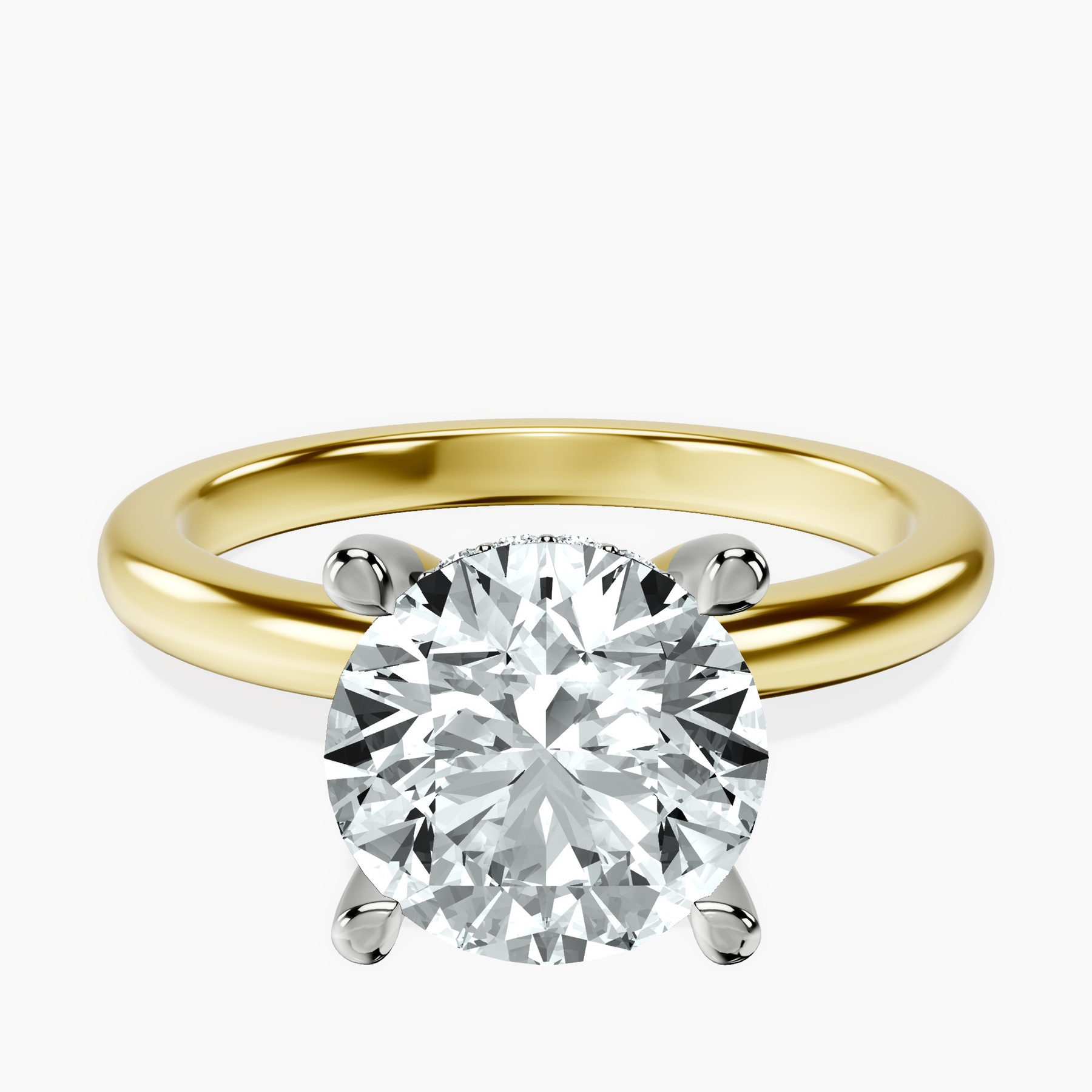 10kt Yellow Gold Mildred Hidden Halo Solitaire Lab Diamond Ring front image