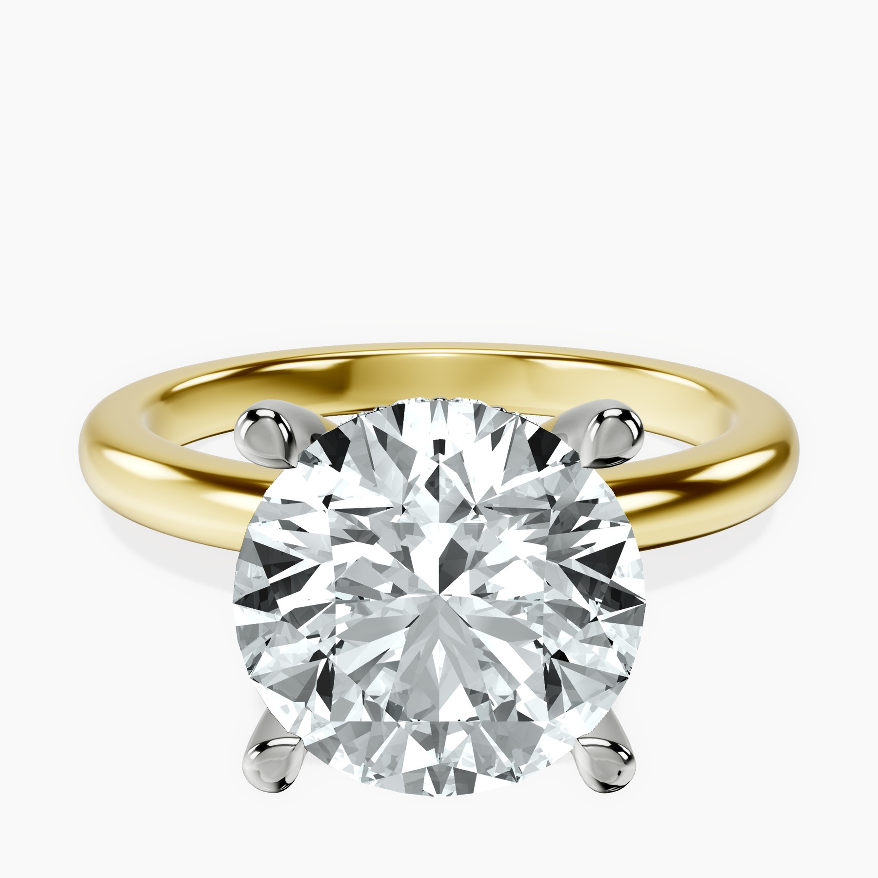 10kt Yellow Gold Mildred Hidden Halo Solitaire Lab Diamond Ring front image
