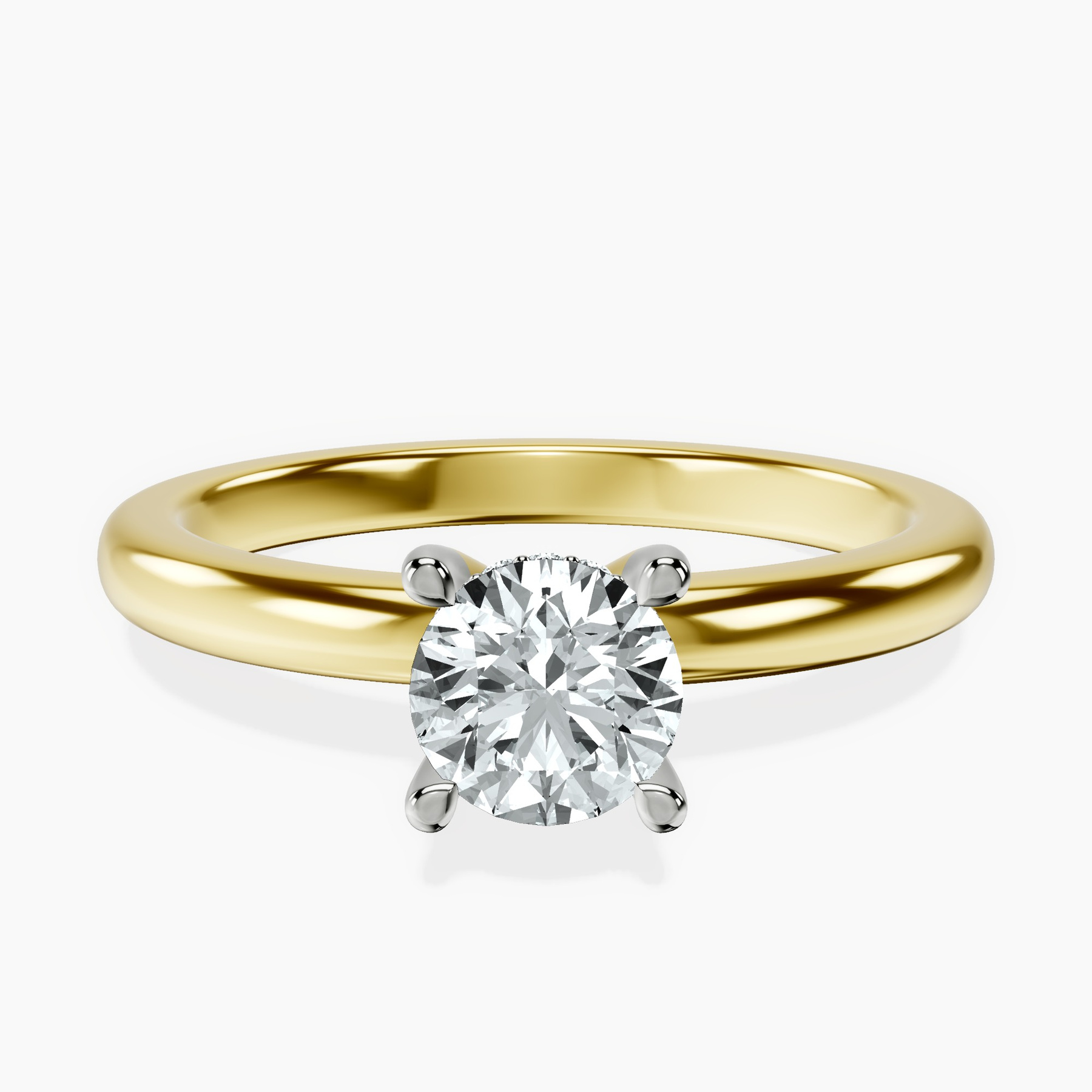 10kt Yellow Gold Mildred Hidden Halo Solitaire Lab Diamond Ring front image
