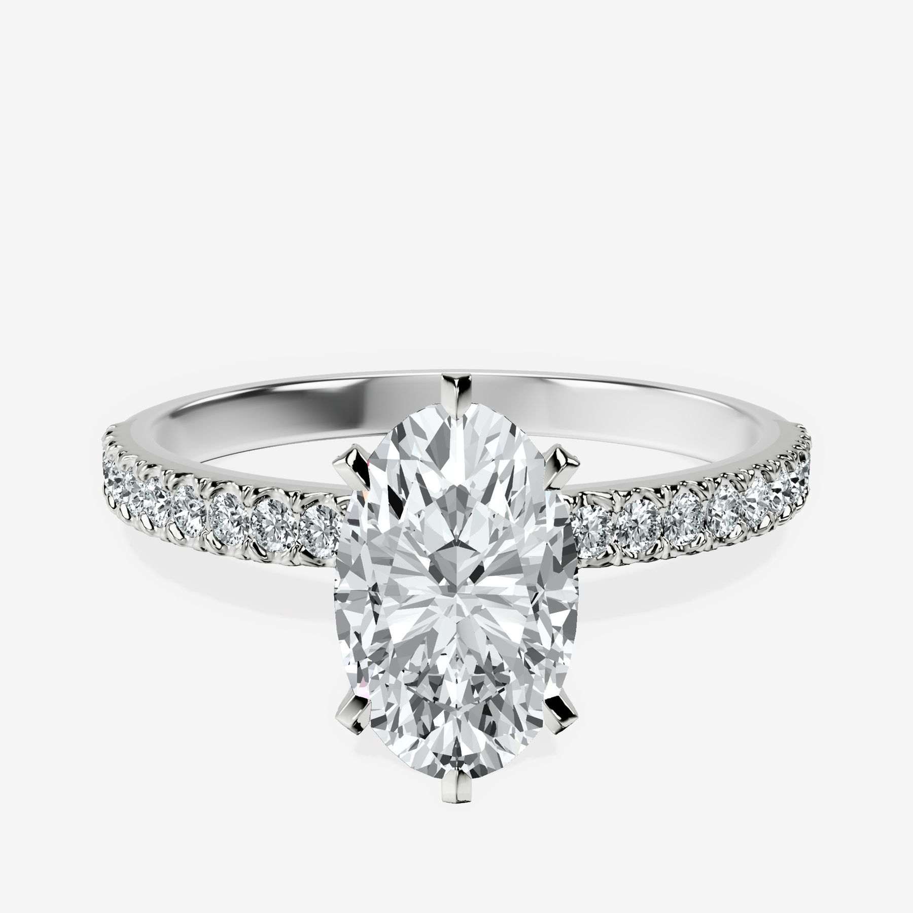 18kt White Gold Mereia Secret Halo Lab Diamond Ring front image