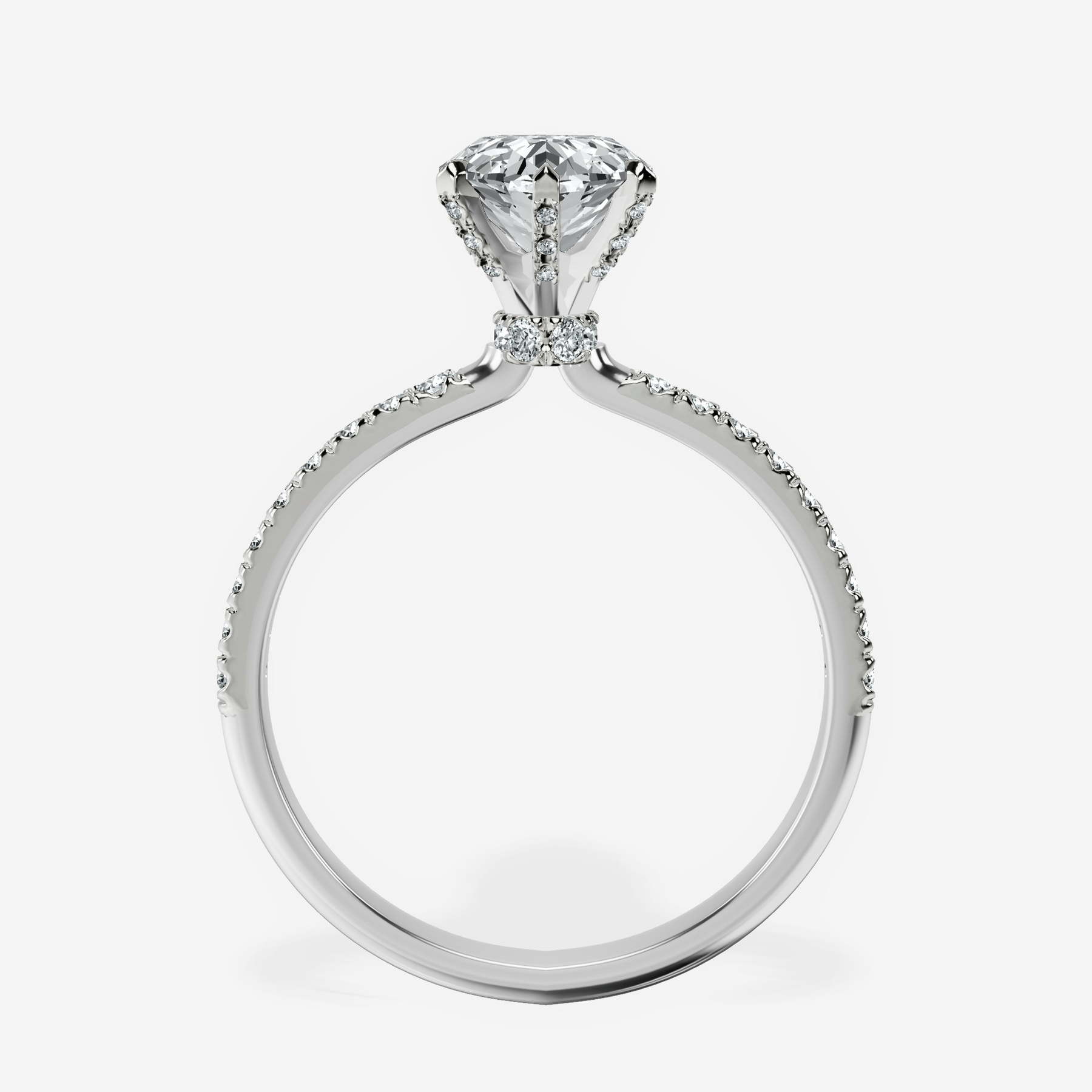 Platinum Mereia Secret Halo Lab Diamond Ring side right image one
