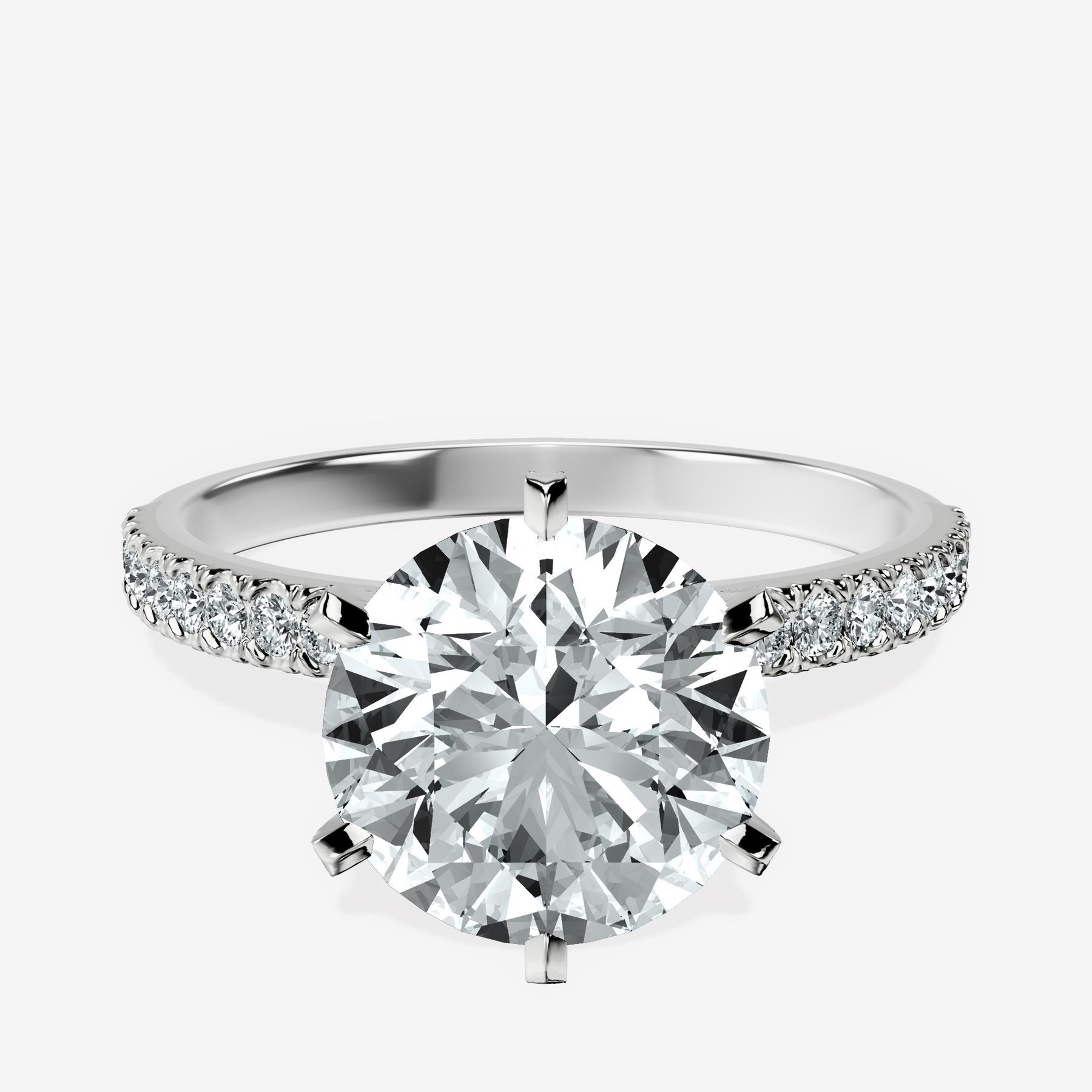 2.82 ct. round Mereia Secret Halo Ring in platinum rtr top