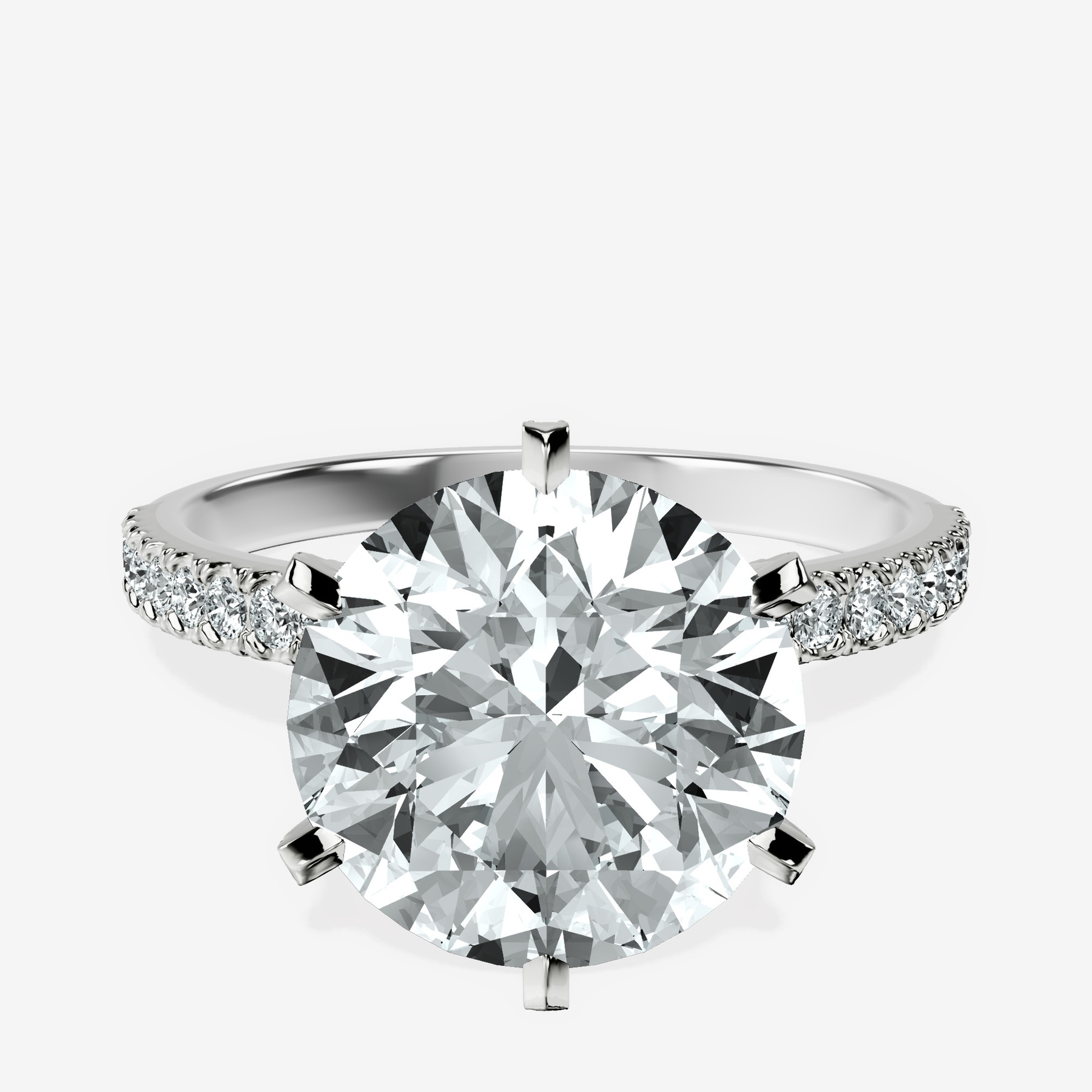 3.29 ct. round Mereia Secret Halo Ring in 14Ct white gold rtr top