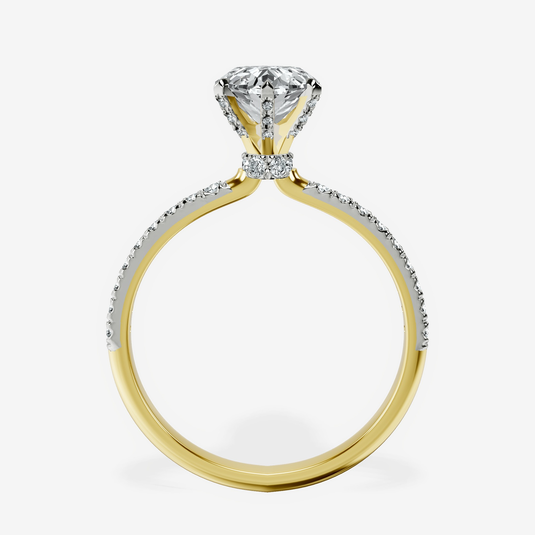 10kt Yellow Gold Mereia Secret Halo Lab Diamond Ring side right image one