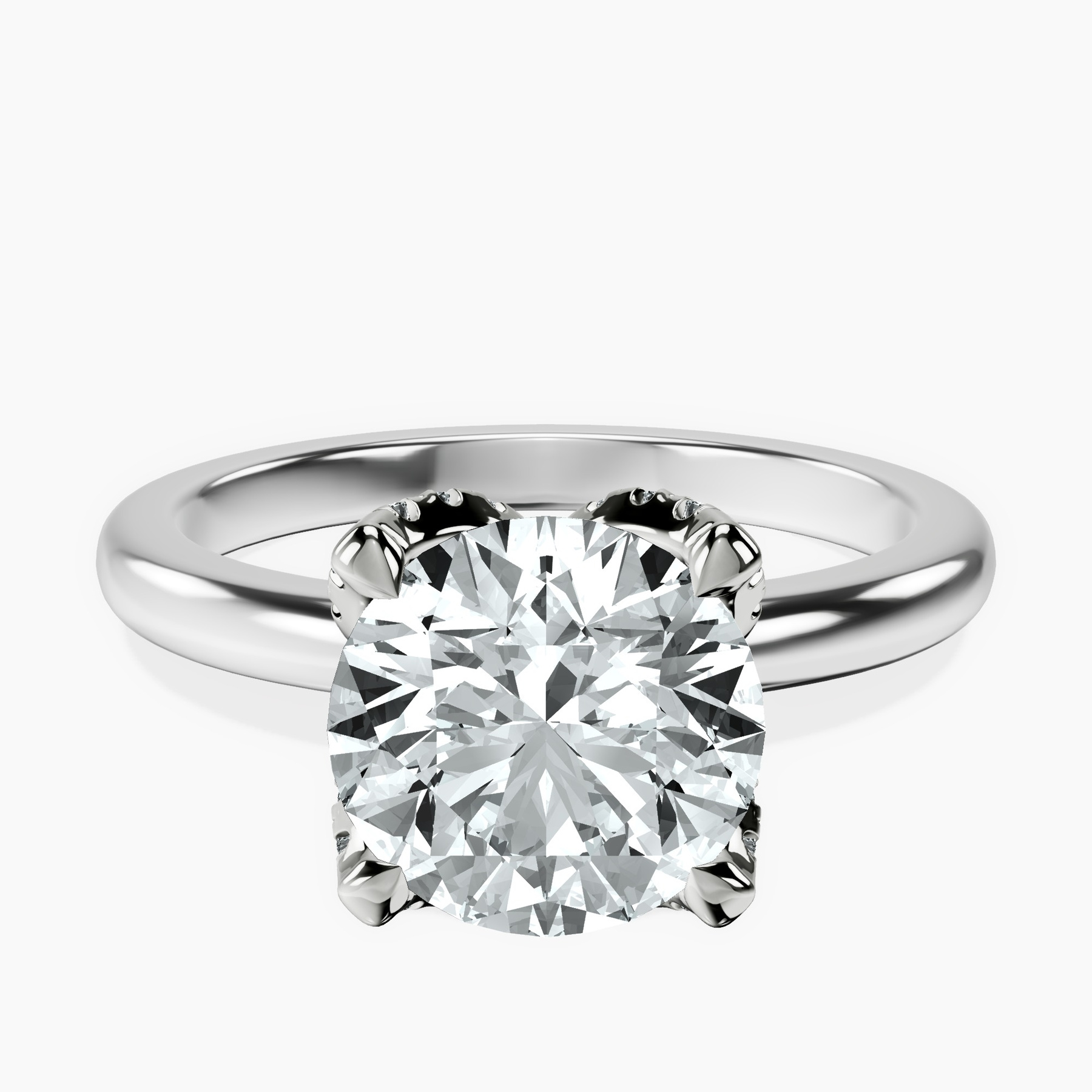 2.82 ct. round Mabel Solitaire Ring in 10kt white gold rtr top