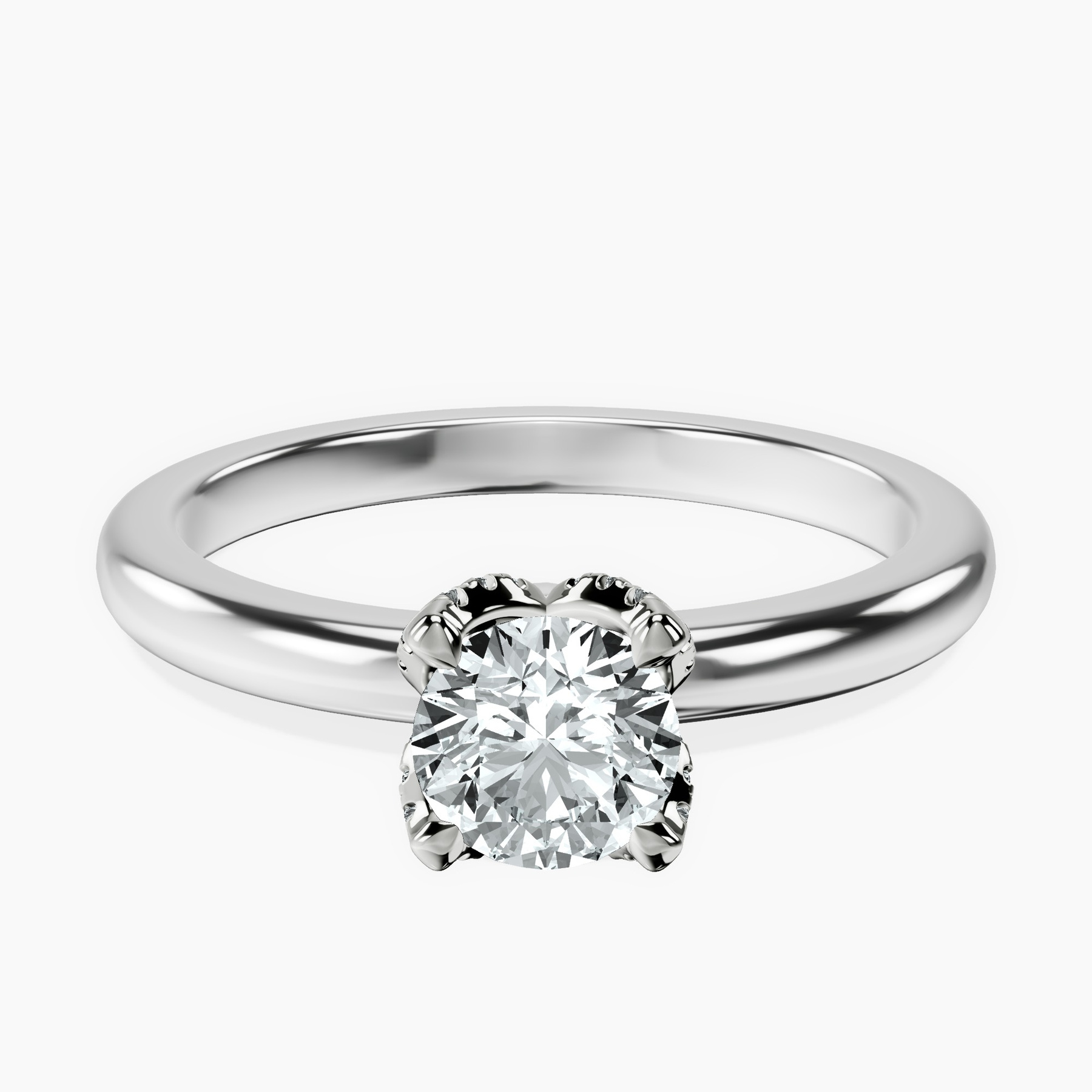 14kt White Gold Mabel Petal Solitaire Lab Diamond Ring front image