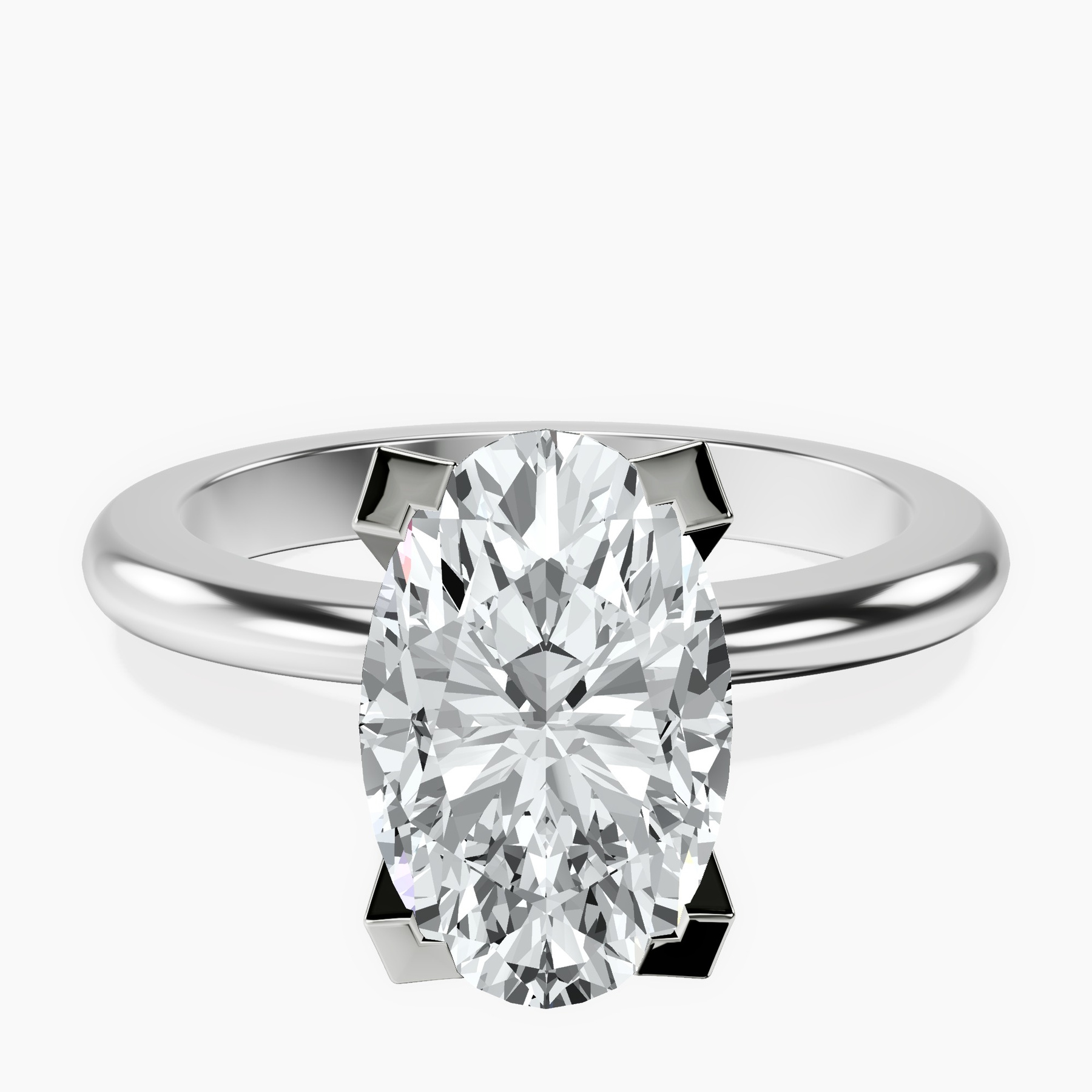 2.06 ct. oval Cordelia Solitaire Ring in 14kt white gold rtr top