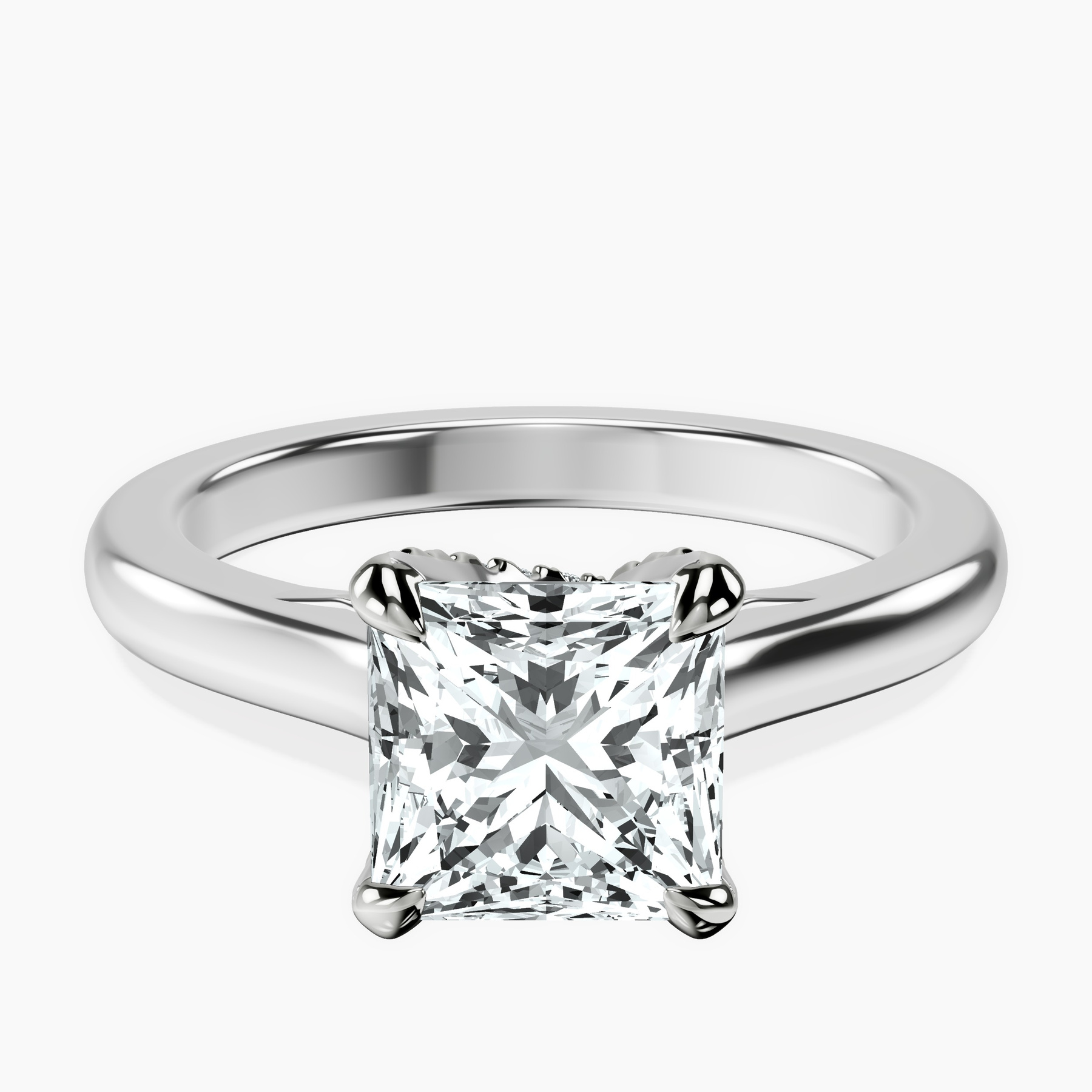 2.80 ct. princess Agnes Solitaire Ring in 18kt white gold rtr top