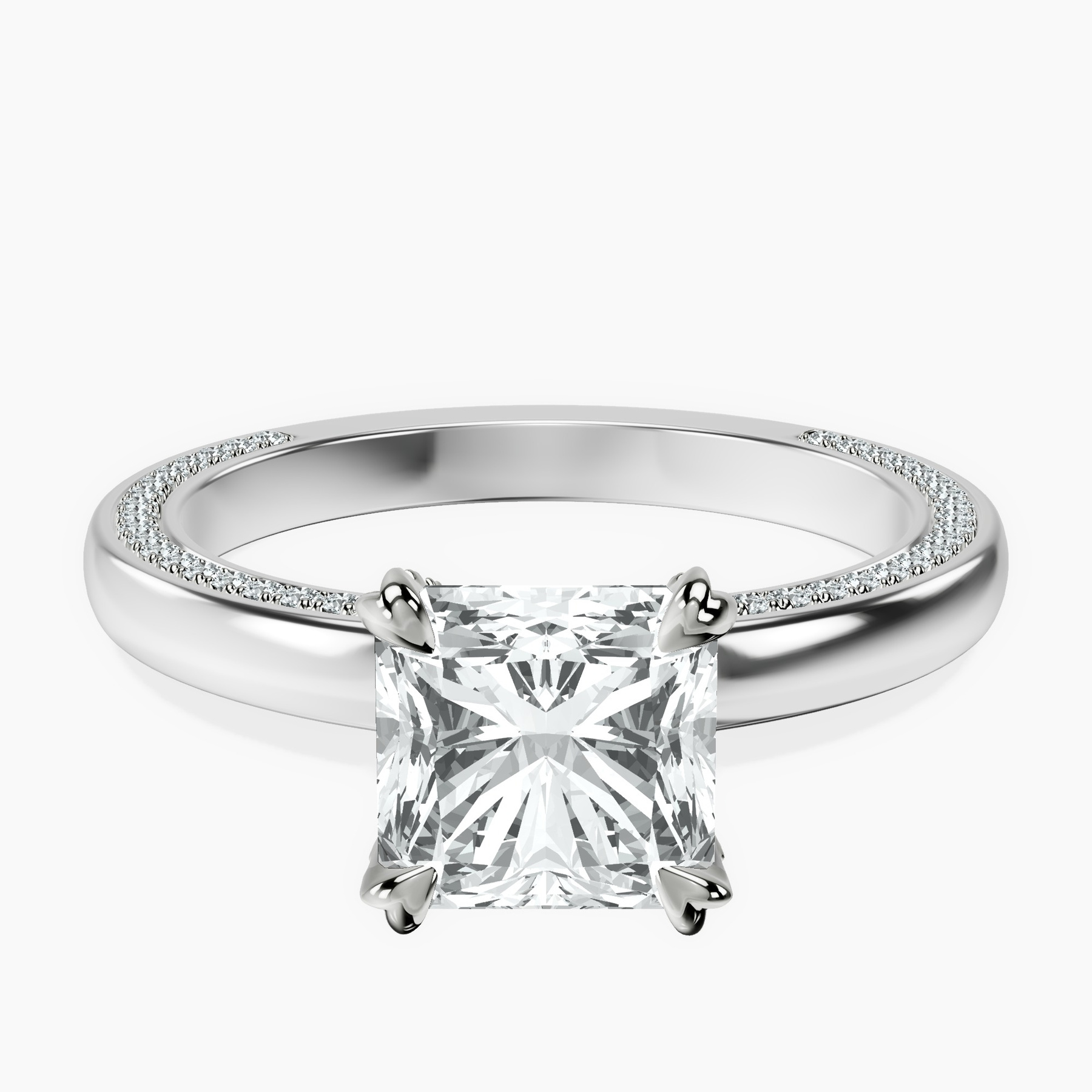 2.65 ct. radiant Edith Solitaire Ring in 14kt white gold rtr top
