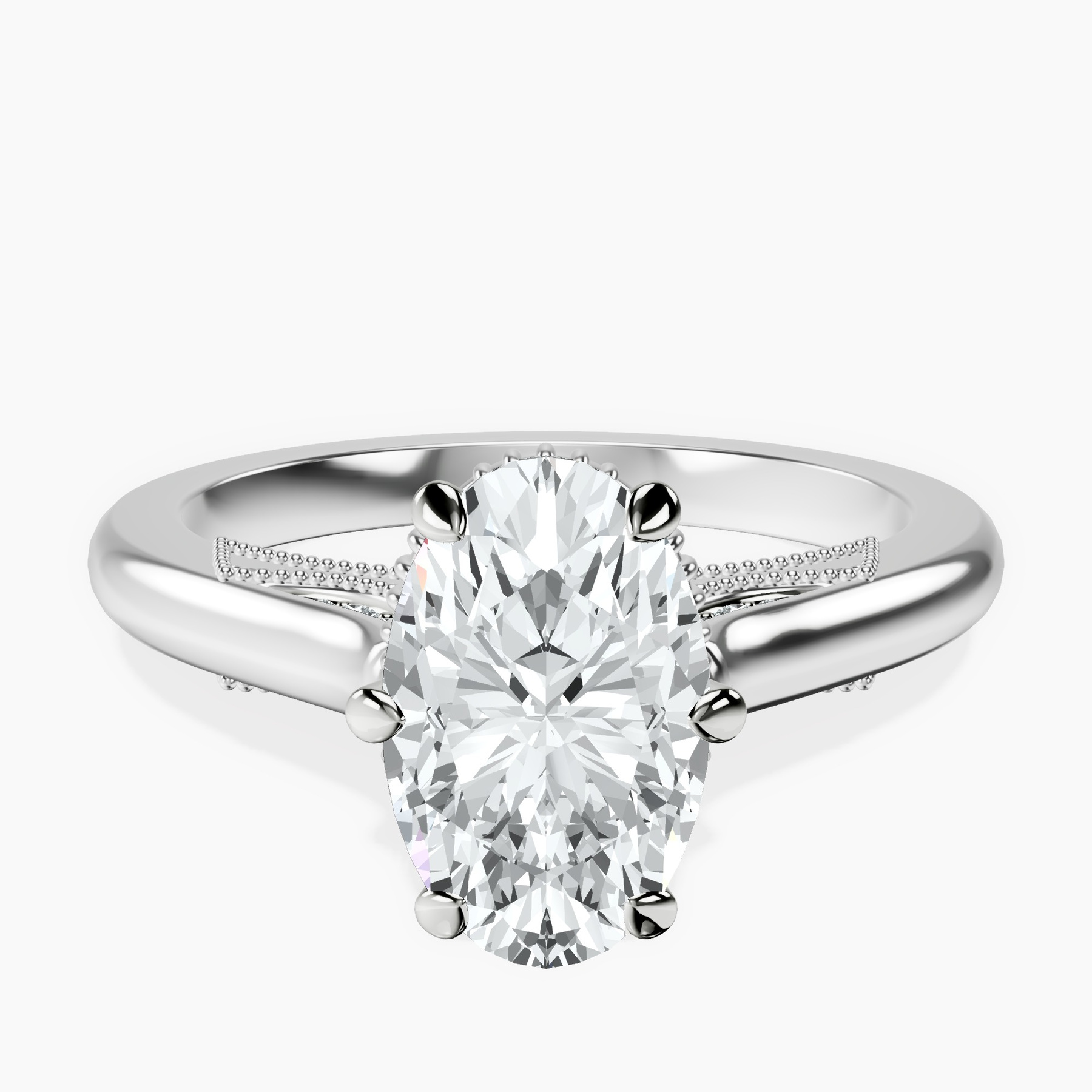 2.99 ct. oval Esther Solitaire Ring in 14kt white gold rtr top