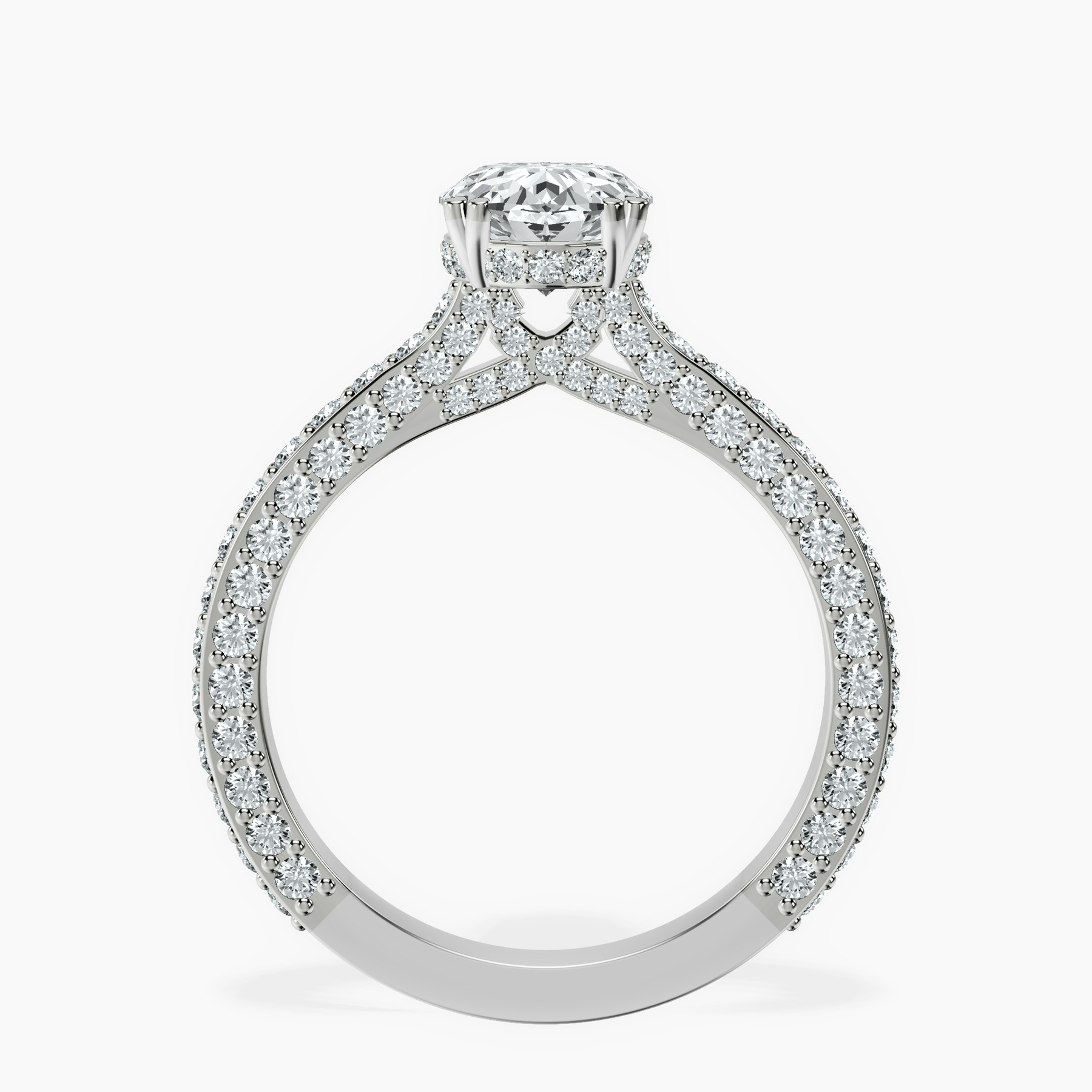 10kt White Gold Eternia Criss Cross Side Halo Lab Diamond Ring side right image one