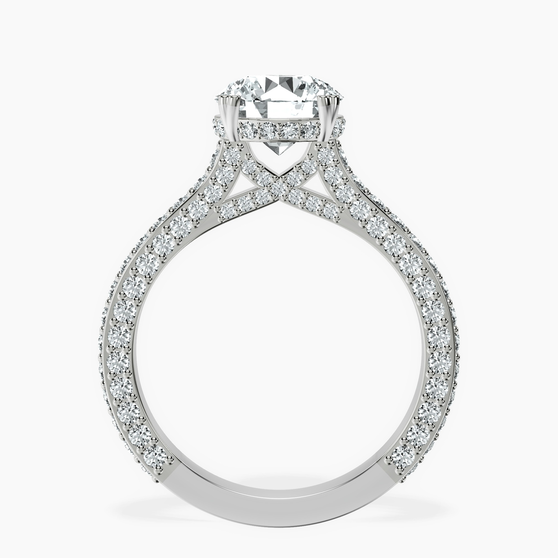 10kt White Gold Eternia Criss Cross Side Halo Lab Diamond Ring side right image one