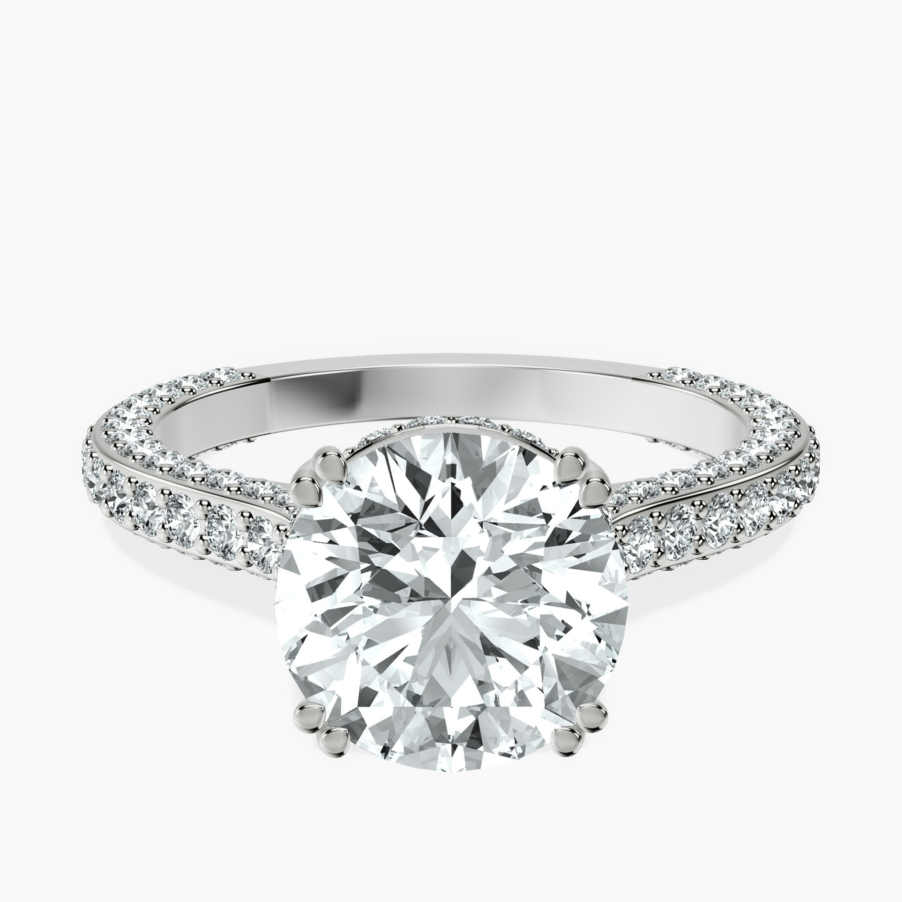 2.82 ct. round Eternia lab diamond ring in platinum rtr top