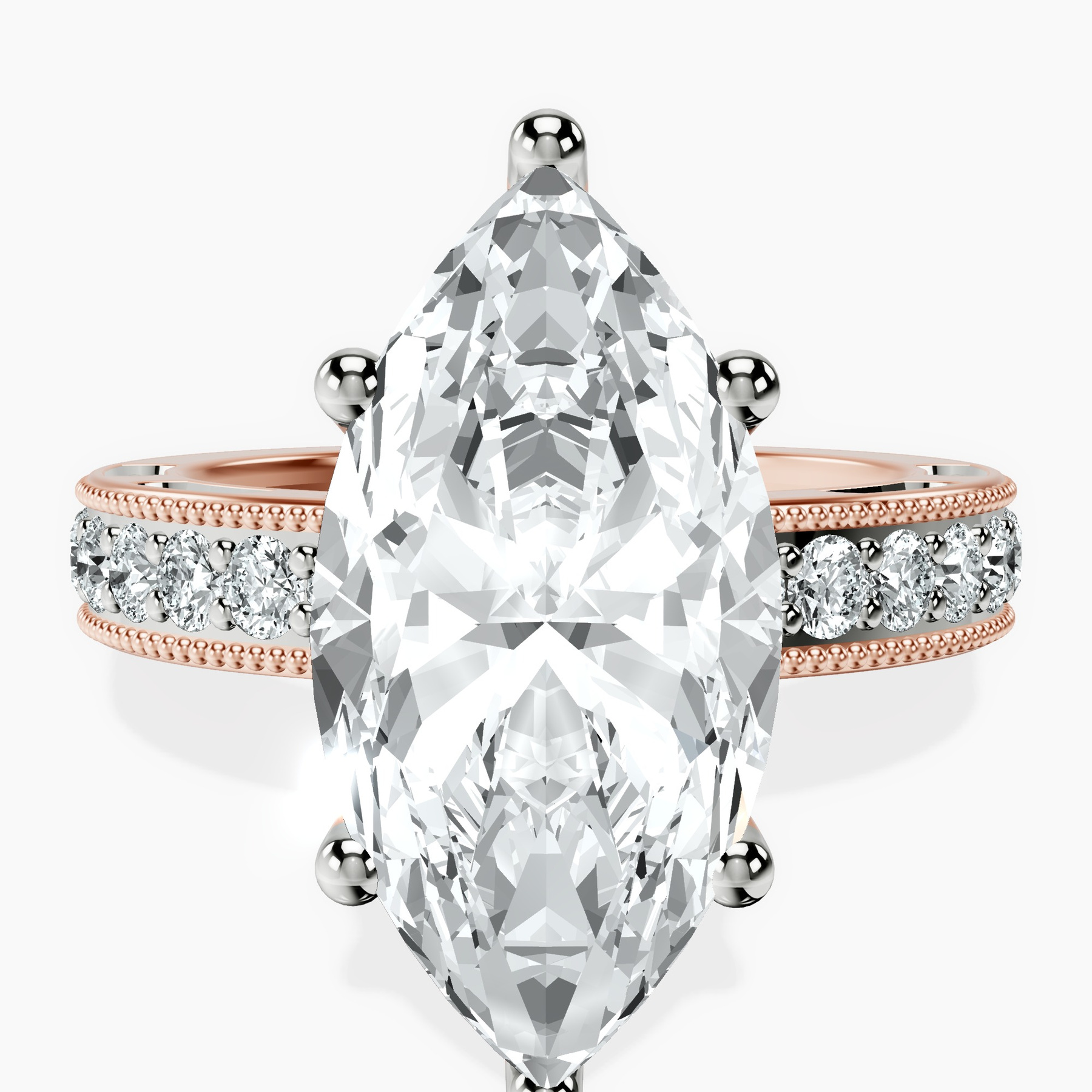 14kt Rose Gold Regalia Milgrain Lab Diamond Ring front image