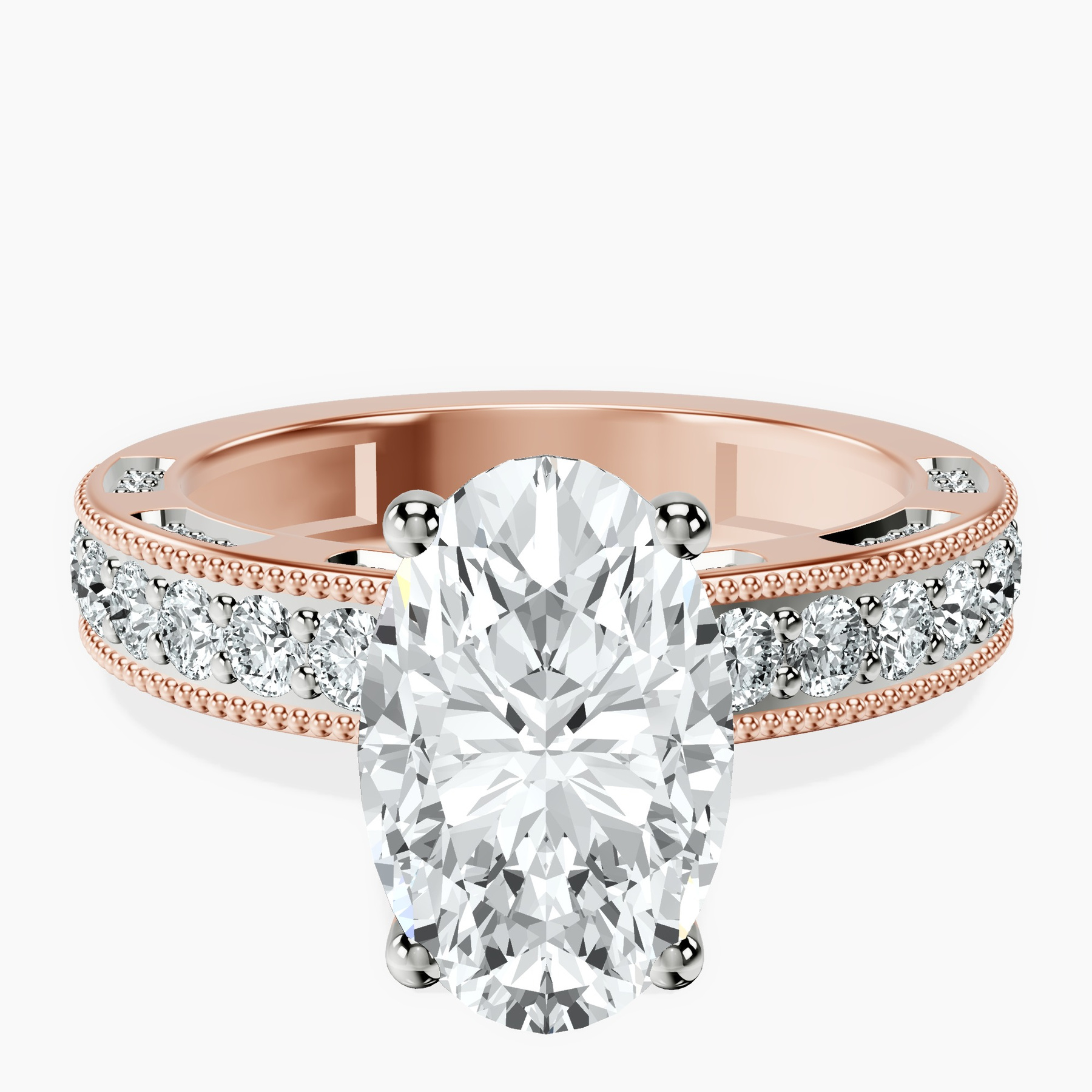 14kt Rose Gold Regalia Milgrain Lab Diamond Ring front image