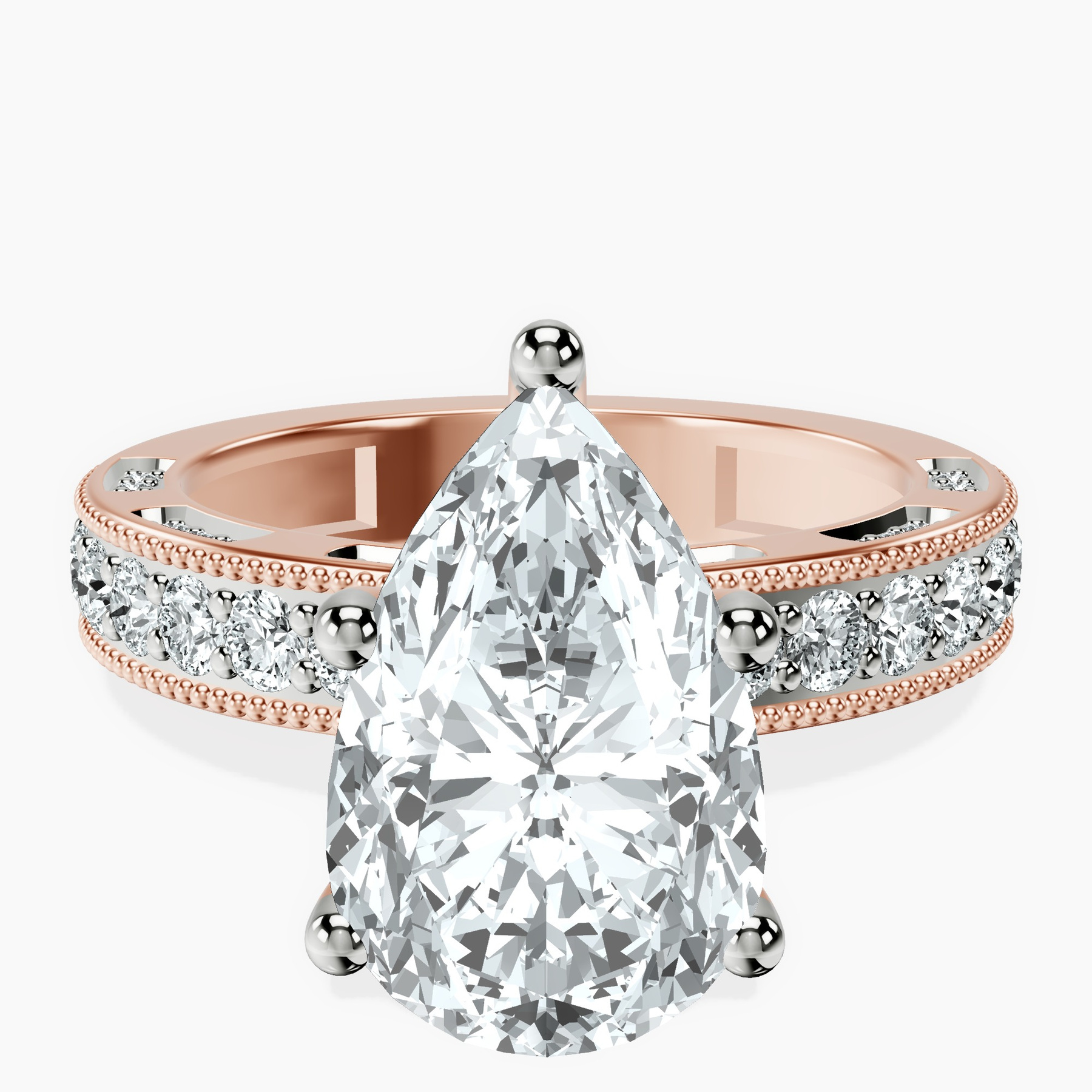 14kt Rose Gold Regalia Milgrain Lab Diamond Ring front image