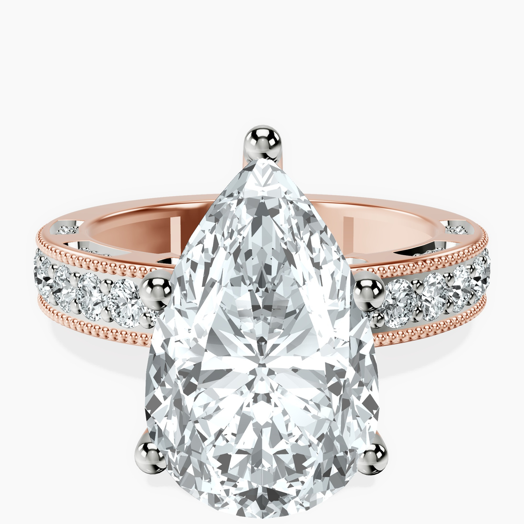 18kt Rose Gold Regalia Milgrain Lab Diamond Ring front image