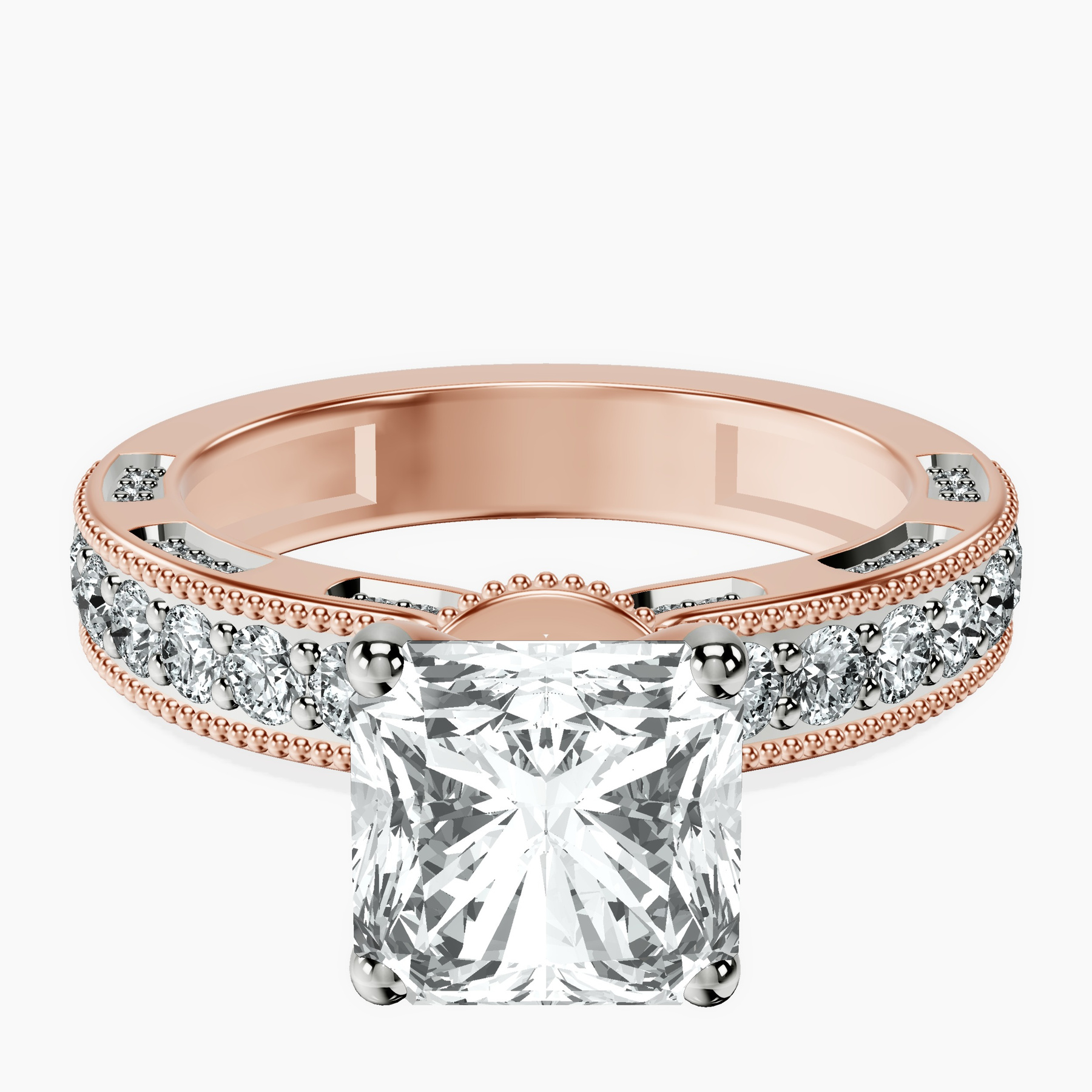18kt Rose Gold Regalia Milgrain Lab Diamond Ring front image