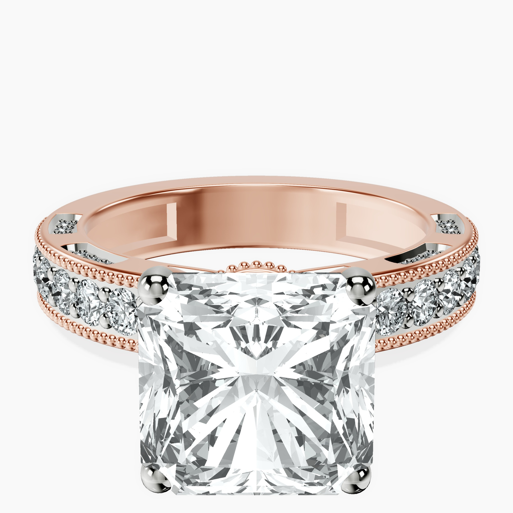 14kt Rose Gold Regalia Milgrain Lab Diamond Ring front image