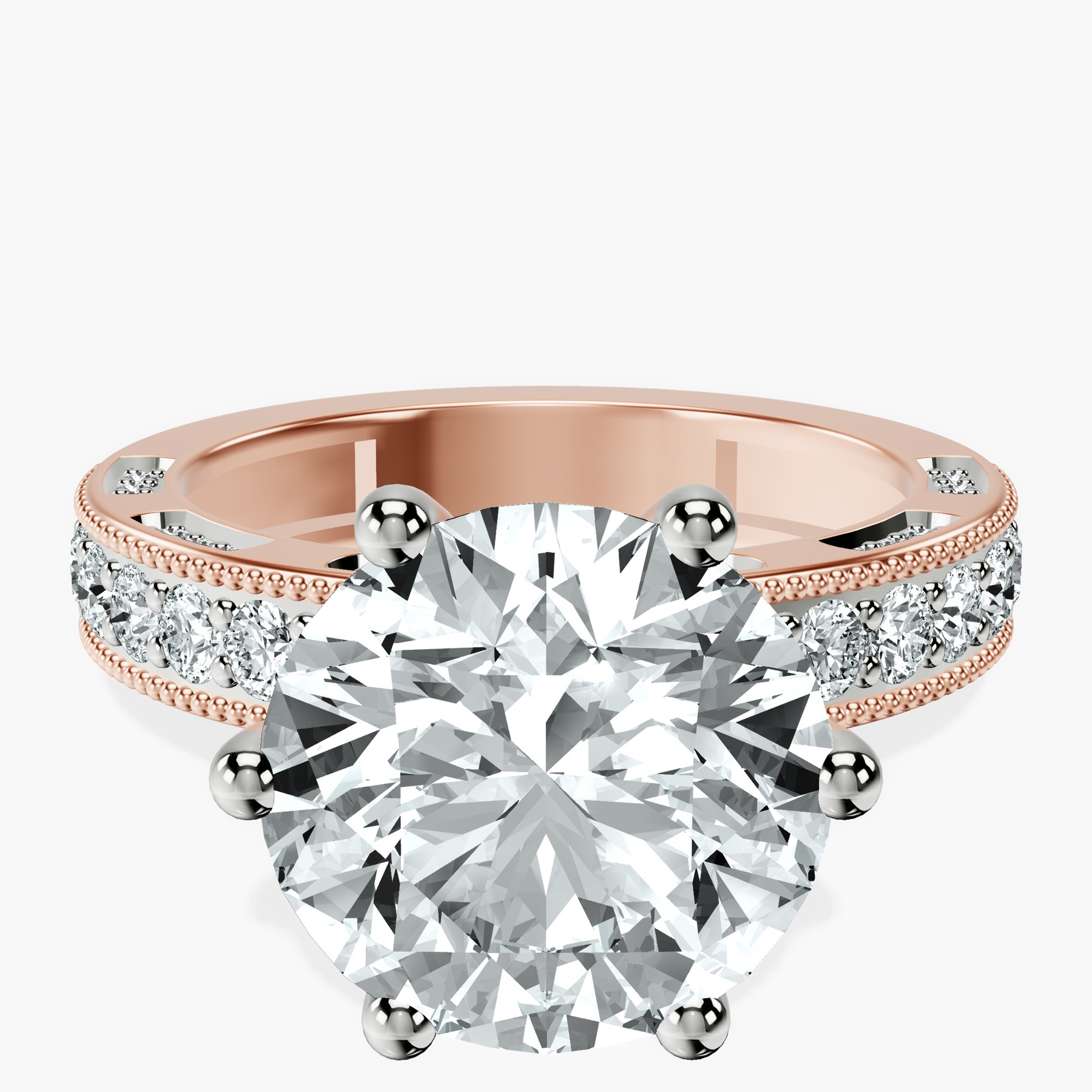 14kt Rose Gold Regalia Milgrain Lab Diamond Ring front image