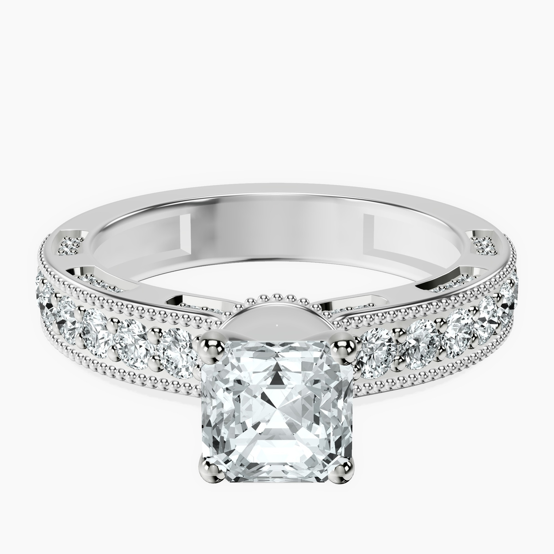 14kt White Gold Regalia Milgrain Lab Diamond Ring front image