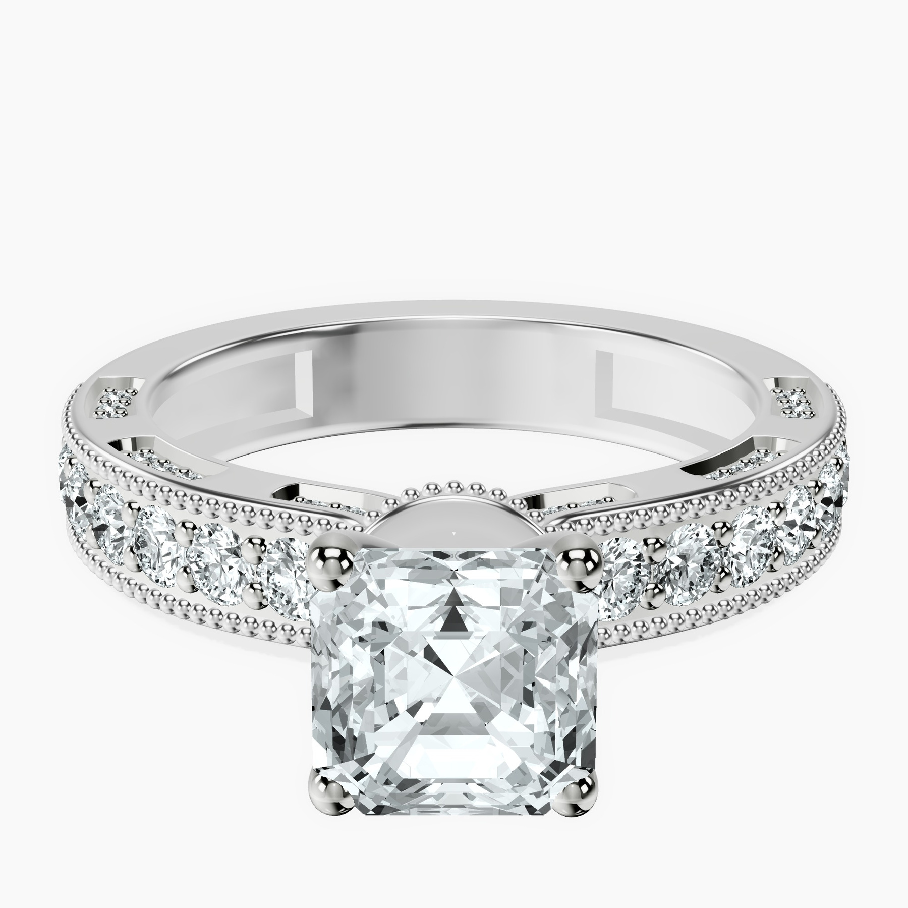 Platinum Regalia Milgrain Lab Diamond Ring front image